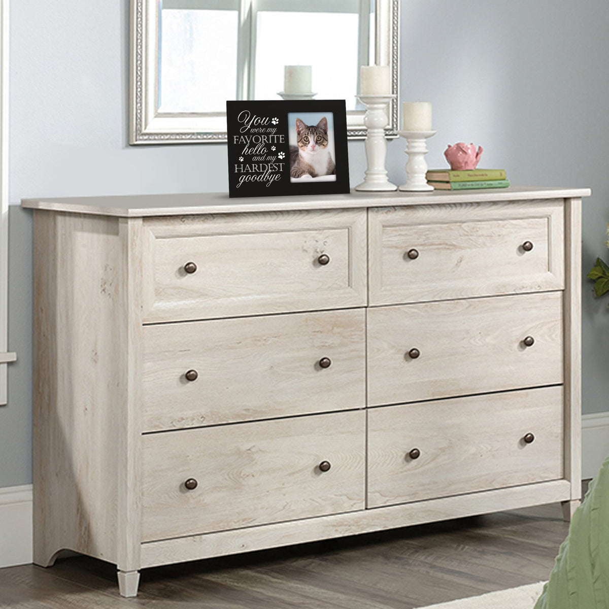 Rustic-Inspired Wooden Pet Memorial Frames That Holds A 4x6in Photo - You Were My Favorite (Paws) - LifeSong Milestones