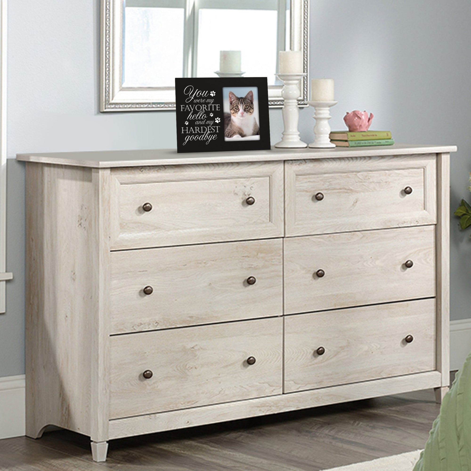 Rustic-Inspired Wooden Pet Memorial Frames That Holds A 4x6in Photo - You Were My Favorite (Paws) - LifeSong Milestones