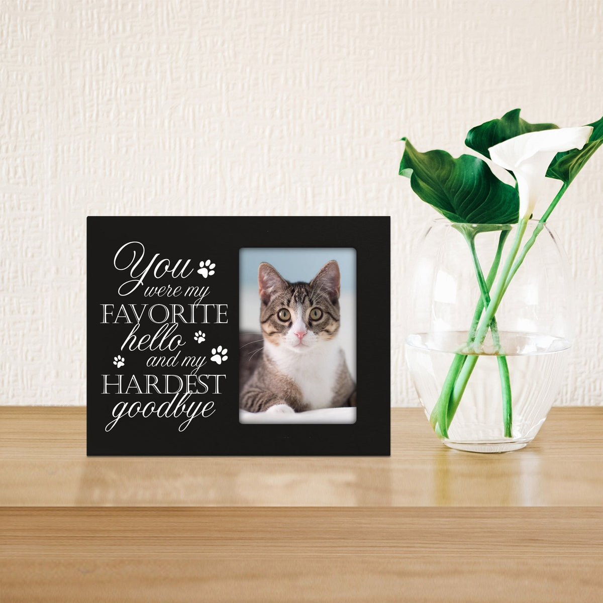 Rustic-Inspired Wooden Pet Memorial Frames That Holds A 4x6in Photo - You Were My Favorite (Paws) - LifeSong Milestones