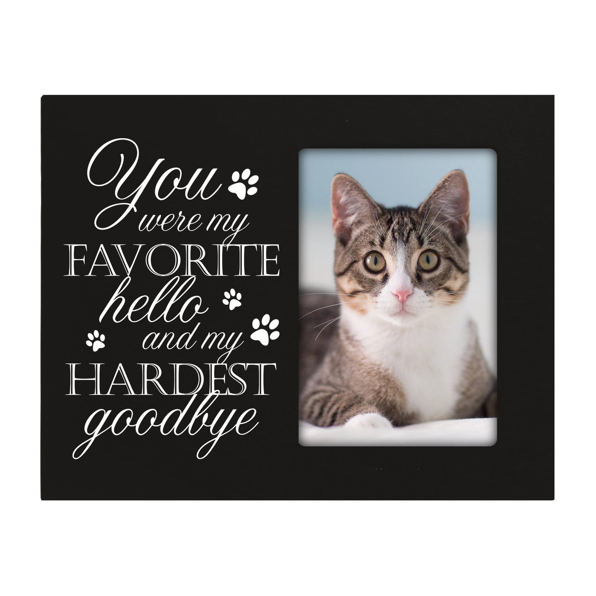 Rustic-Inspired Wooden Pet Memorial Frames That Holds A 4x6in Photo - You Were My Favorite (Paws) - LifeSong Milestones