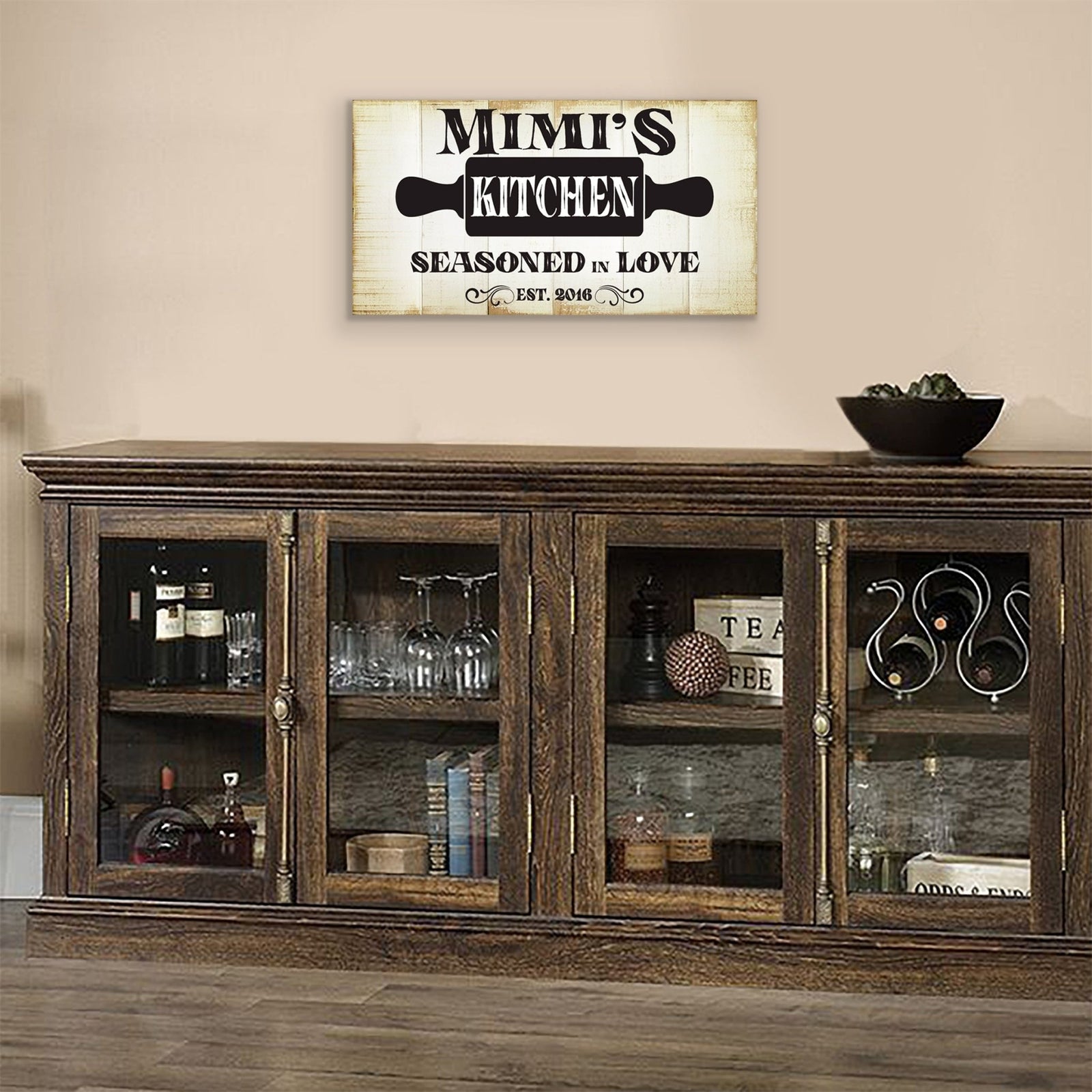 Rustic Kitchen Wooden Wall Plaque Home Décor or Gift Ideas - Seasoned In Love - LifeSong Milestones