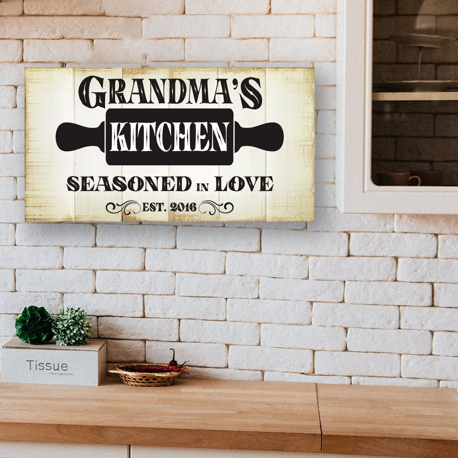 Rustic Kitchen Wooden Wall Plaque Home Décor or Gift Ideas - Seasoned In Love - LifeSong Milestones