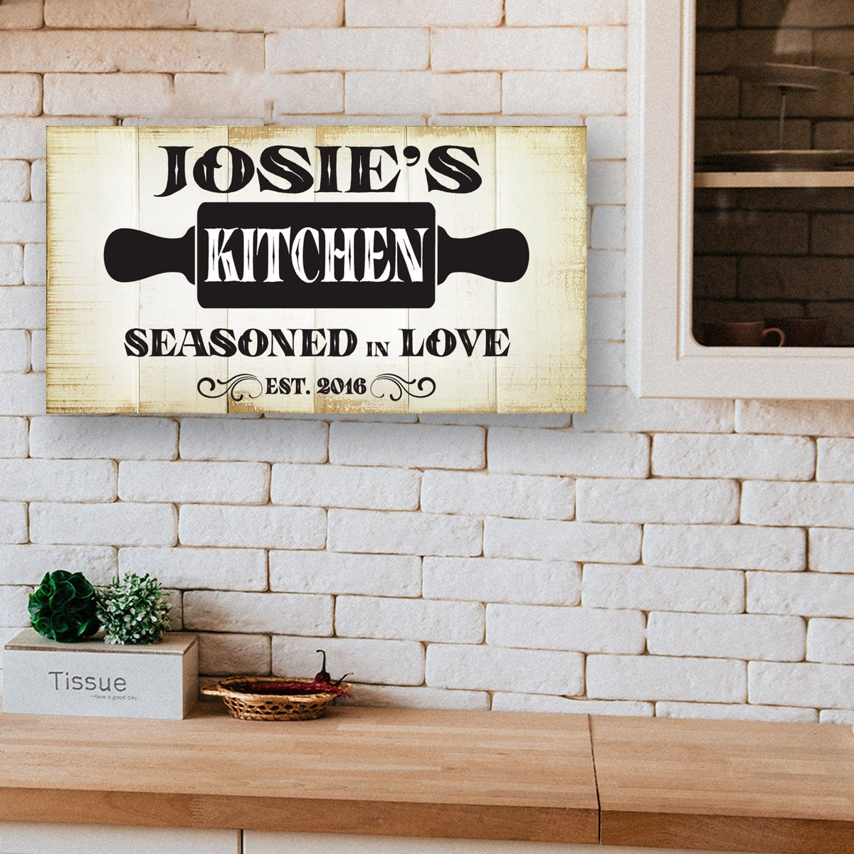 Rustic Kitchen Wooden Wall Plaque Home Décor or Gift Ideas - Seasoned In Love - LifeSong Milestones