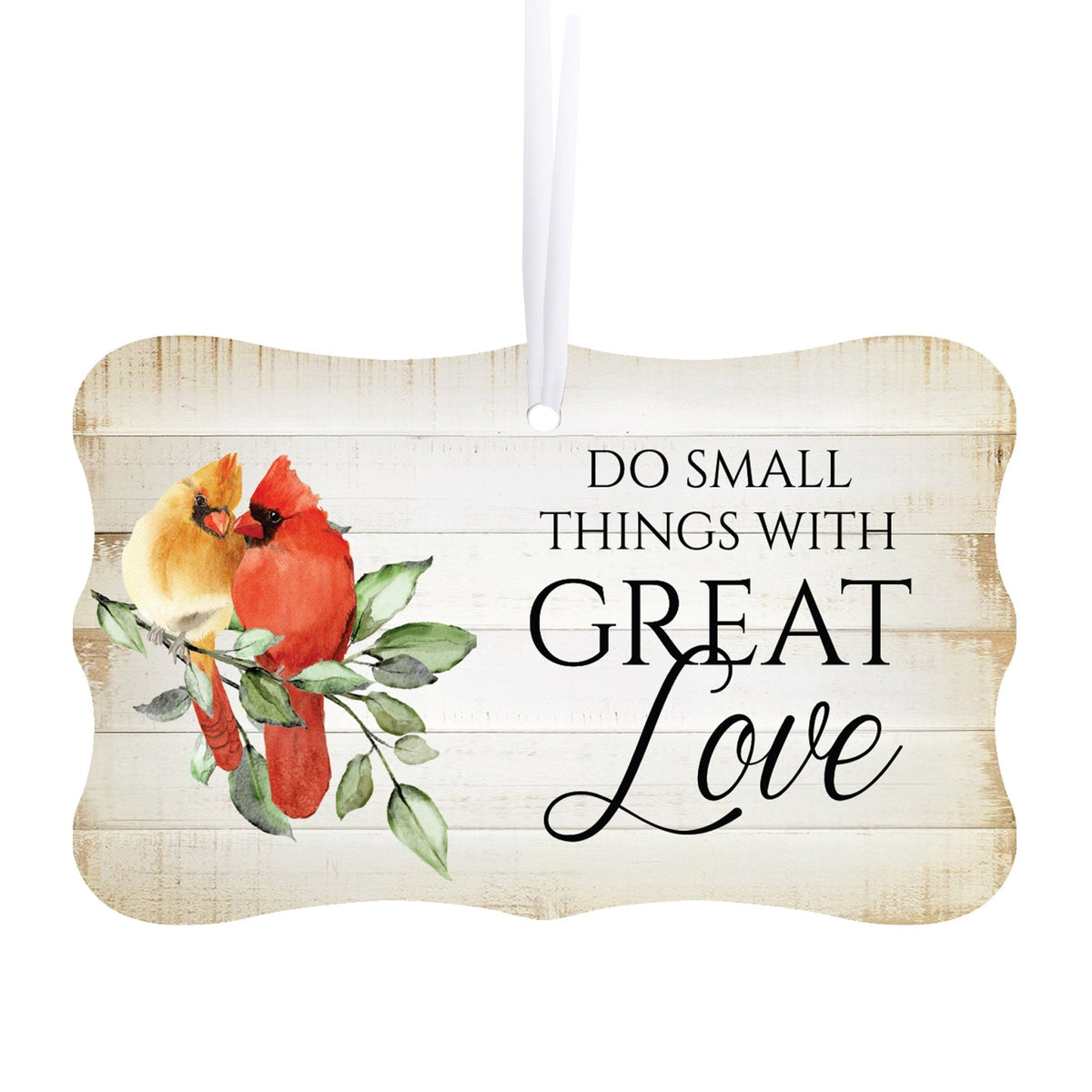 Rustic Scalloped Cardinal Wooden Ornament With Everyday Verses Gift Ideas - Do Small Things - LifeSong Milestones
