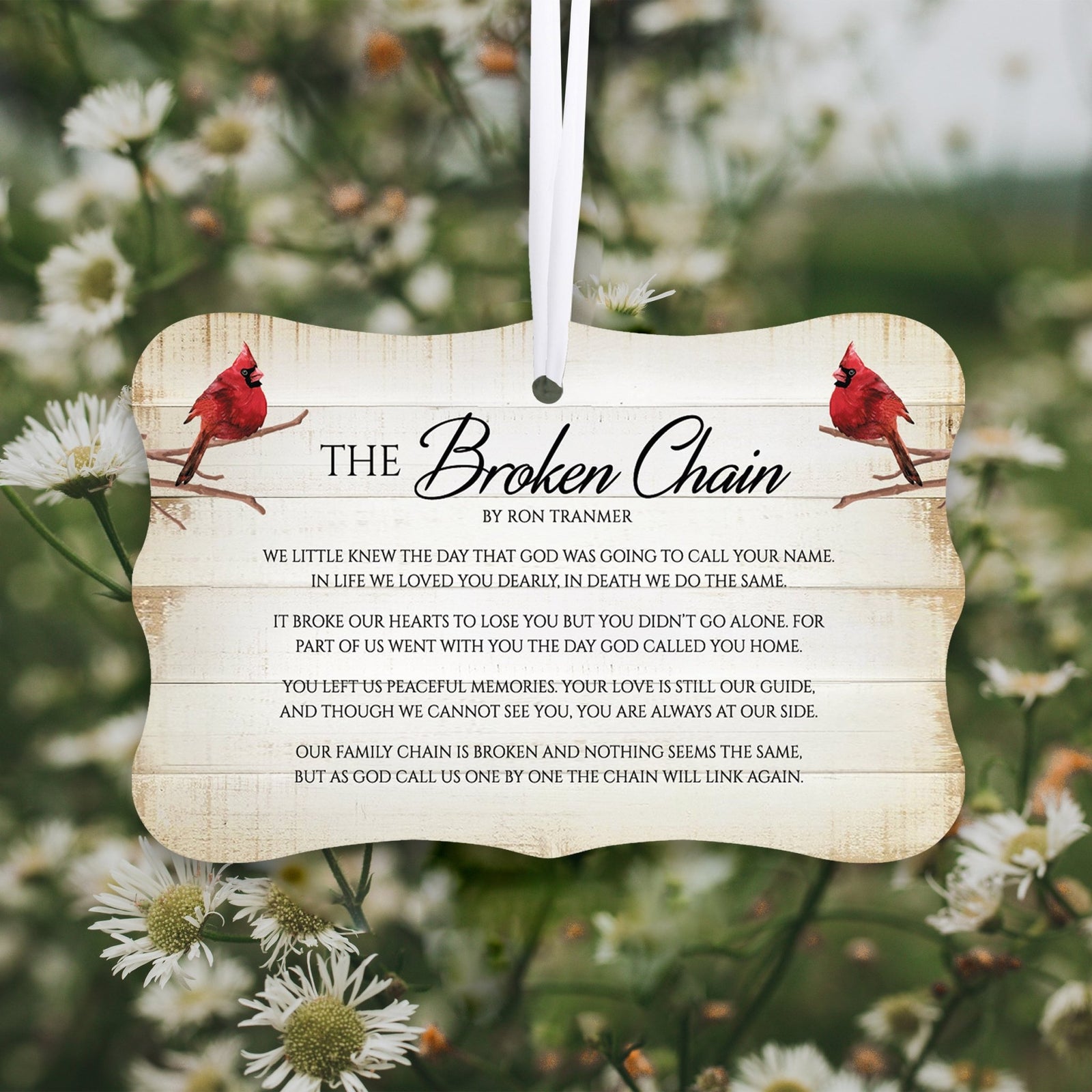 Rustic Scalloped Cardinal Wooden Ornament With Everyday Verses Gift Ideas - The Broken Chain - LifeSong Milestones