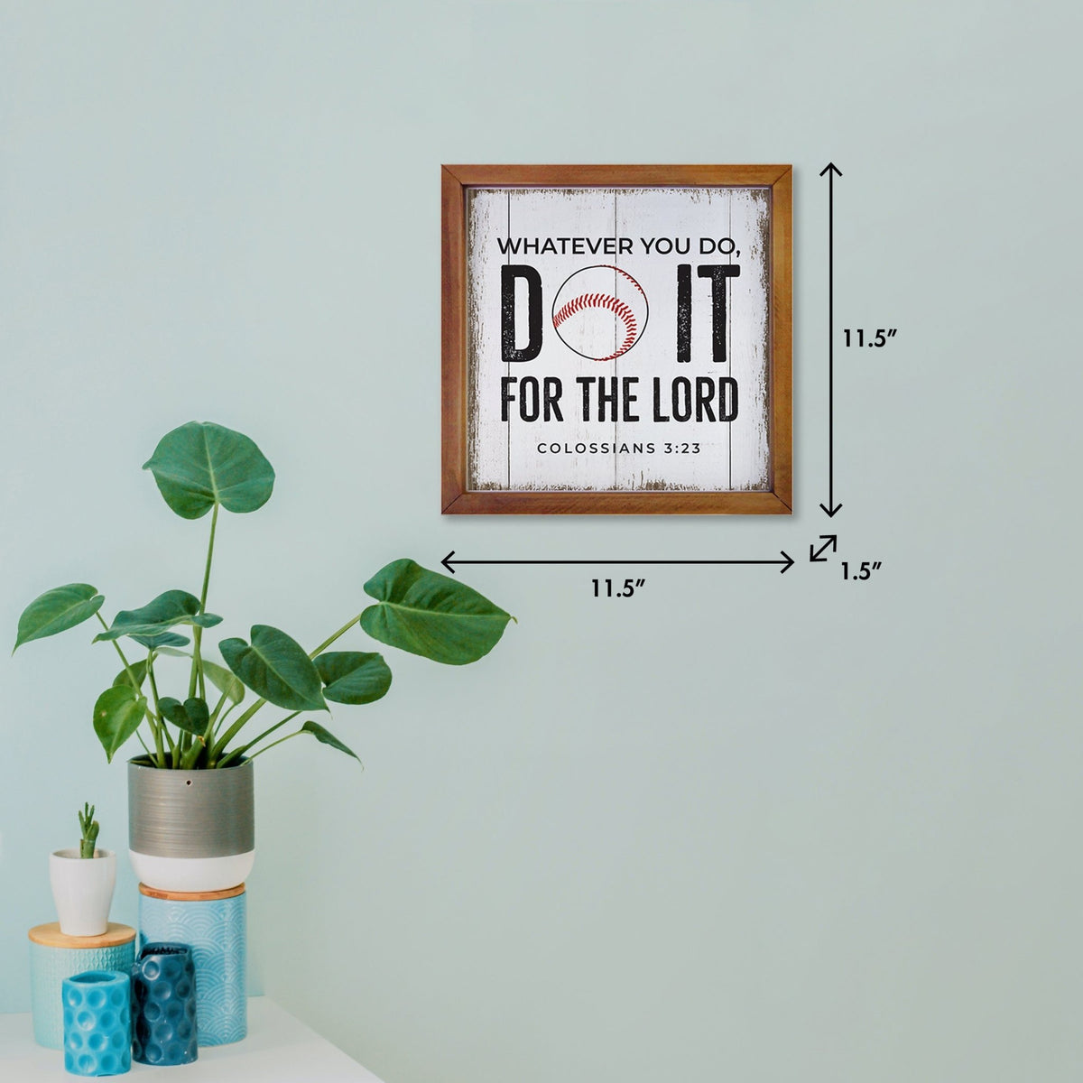 Rustic Wooden Baseball Framed Shadow Box Shelf Décor With Inspiring Bible Verses - Do It - LifeSong Milestones