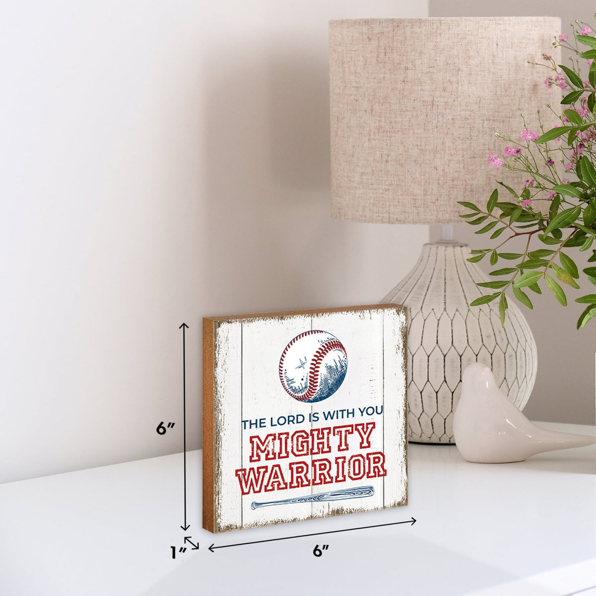 Rustic Wooden Baseball Shadow Box Shelf Décor With Inspiring Bible Verses - The Lord Is - LifeSong Milestones