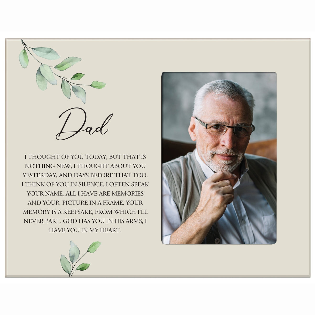 Sentimental Human Memorial Photo Frame Gift Bereavement Gift Idea - Dad I thought of you - LifeSong Milestones