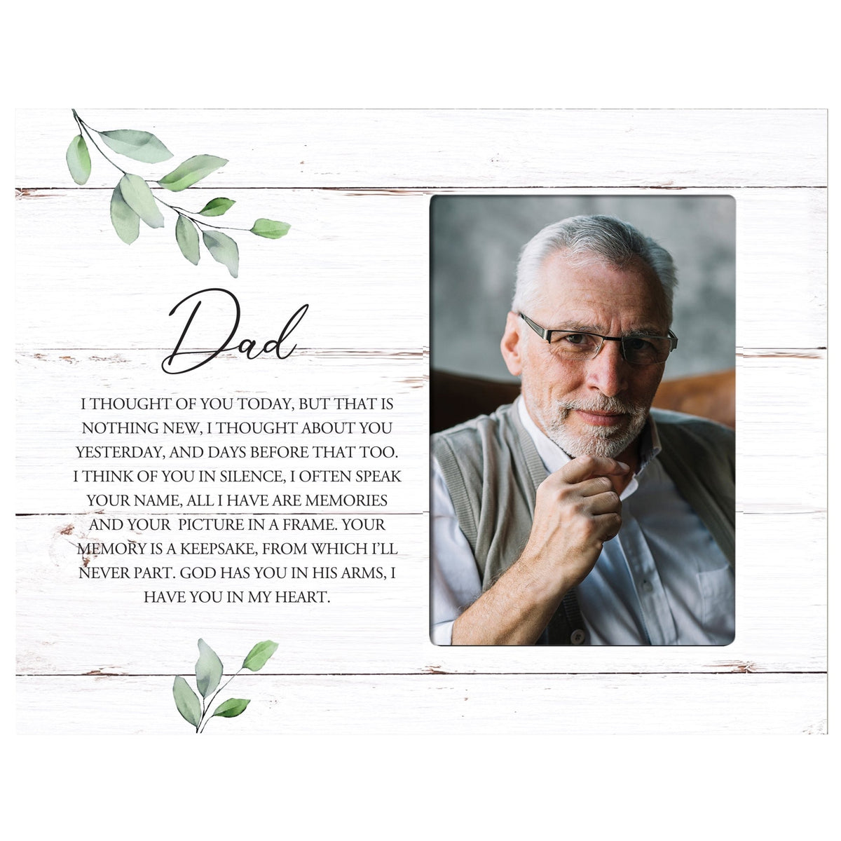 Sentimental Human Memorial Photo Frame Gift Bereavement Gift Idea - Dad I thought of you - LifeSong Milestones
