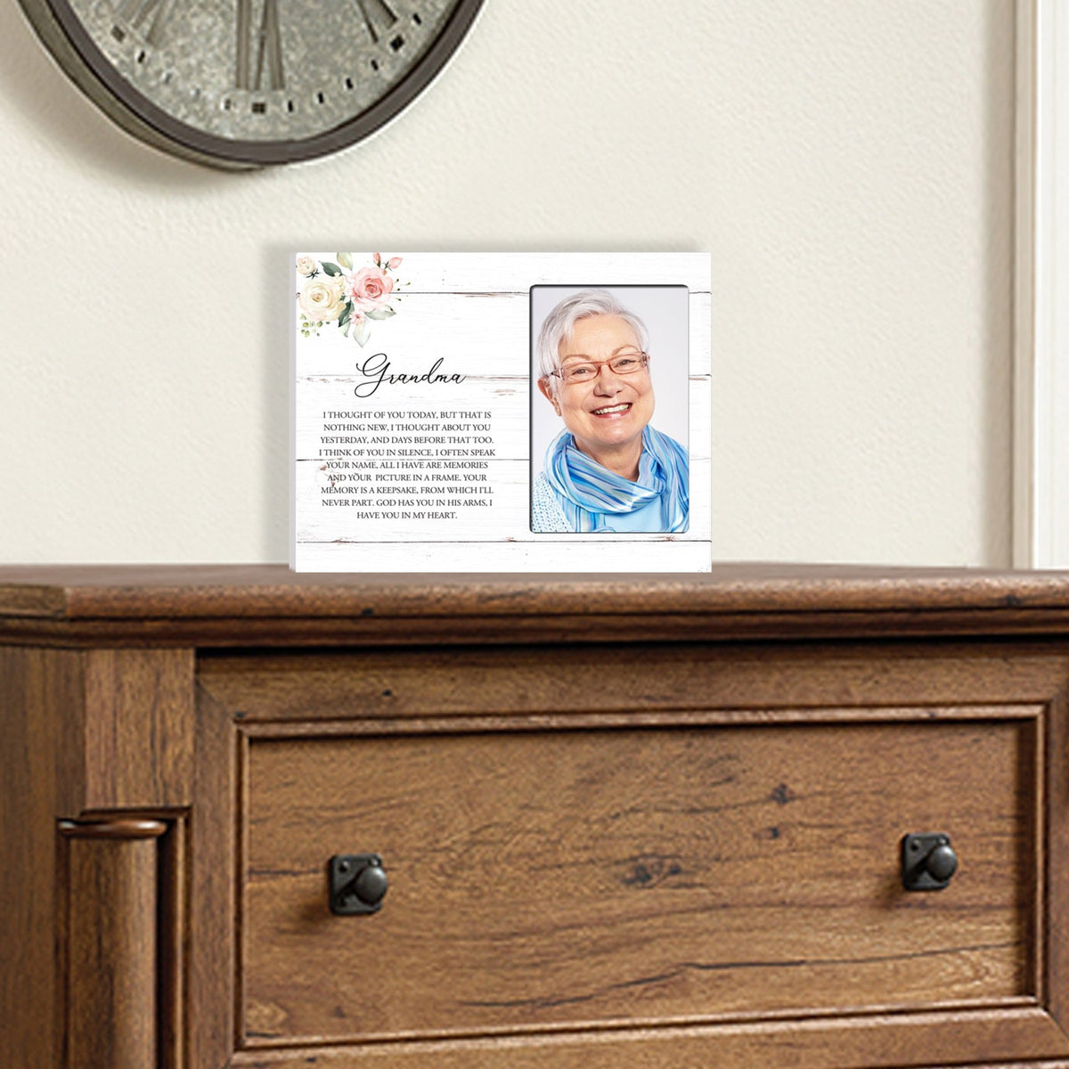 Sentimental Human Memorial Photo Frame Gift Bereavement Gift Idea - Grandma I thought of you - LifeSong Milestones