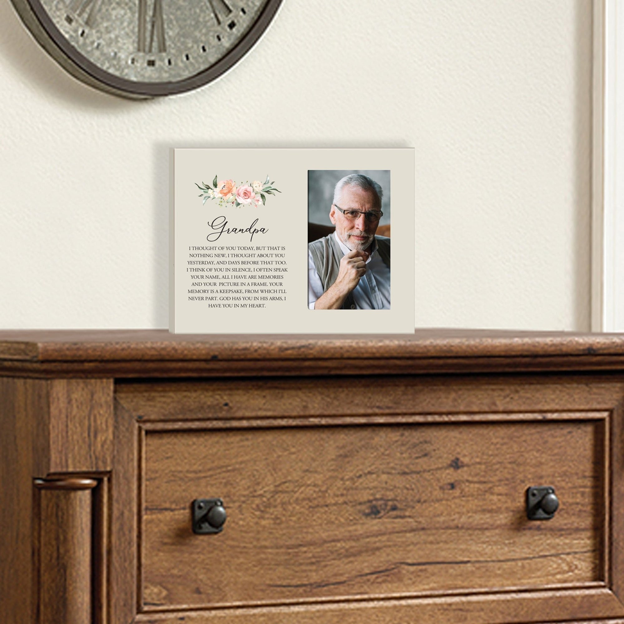 Sentimental Human Memorial Photo Frame Gift Bereavement Gift Idea - Grandpa I thought of you - LifeSong Milestones