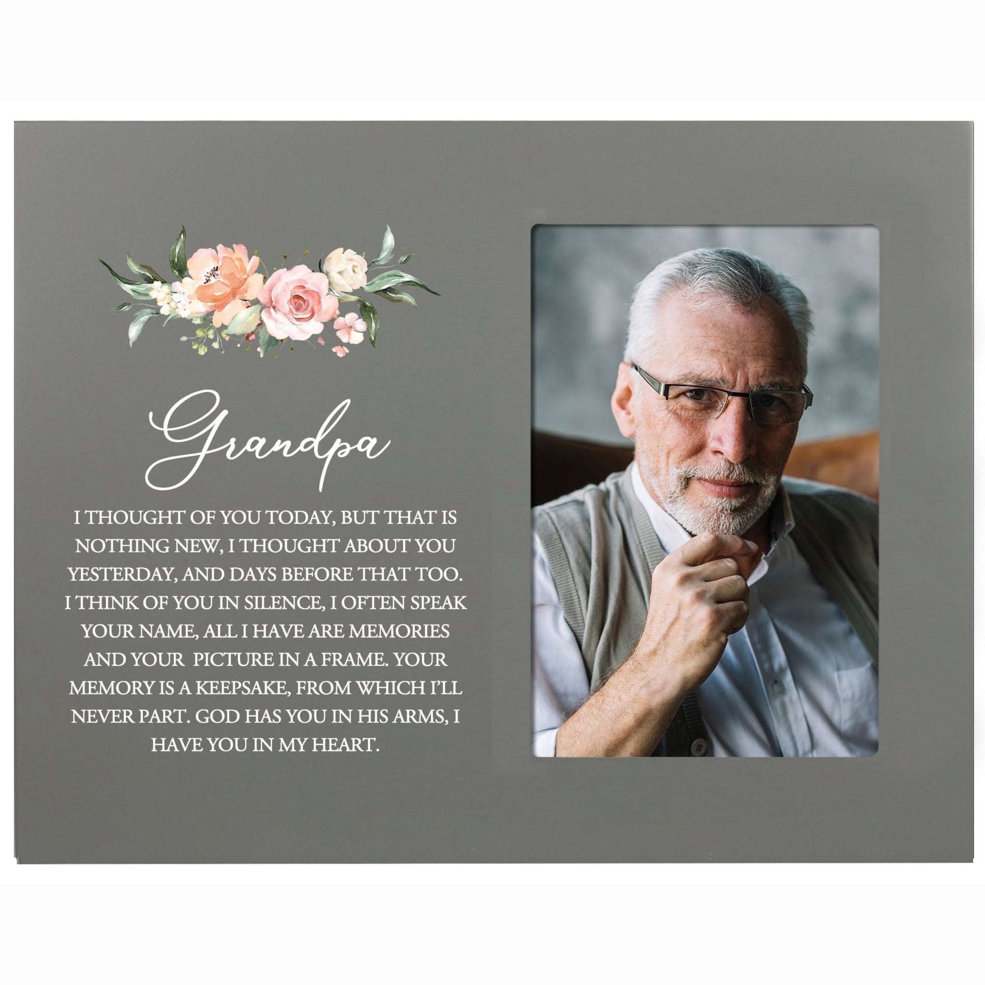 Sentimental Human Memorial Photo Frame Gift Bereavement Gift Idea - Grandpa I thought of you - LifeSong Milestones