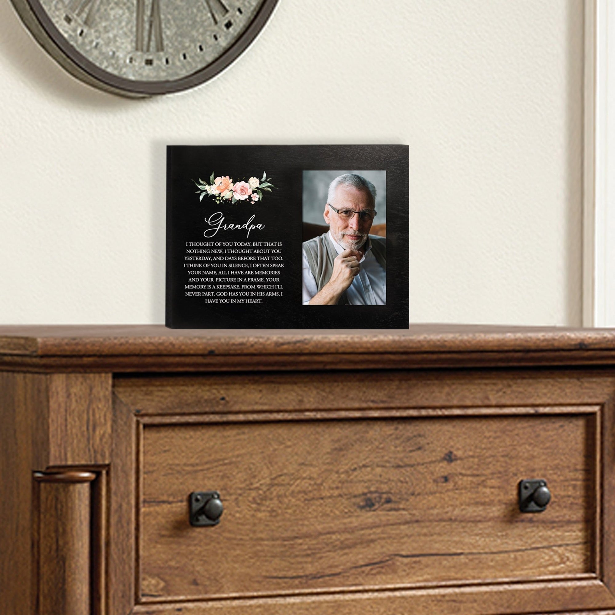 Sentimental Human Memorial Photo Frame Gift Bereavement Gift Idea - Grandpa I thought of you - LifeSong Milestones