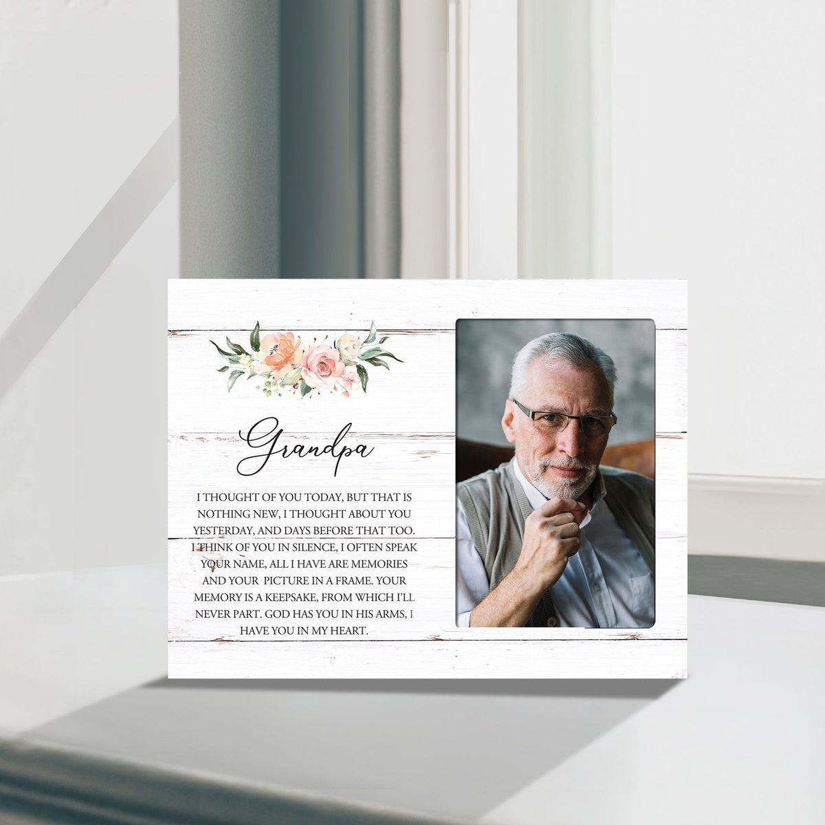 Sentimental Human Memorial Photo Frame Gift Bereavement Gift Idea - Grandpa I thought of you - LifeSong Milestones