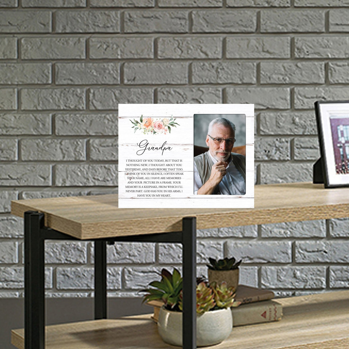 Sentimental Human Memorial Photo Frame Gift Bereavement Gift Idea - Grandpa I thought of you - LifeSong Milestones