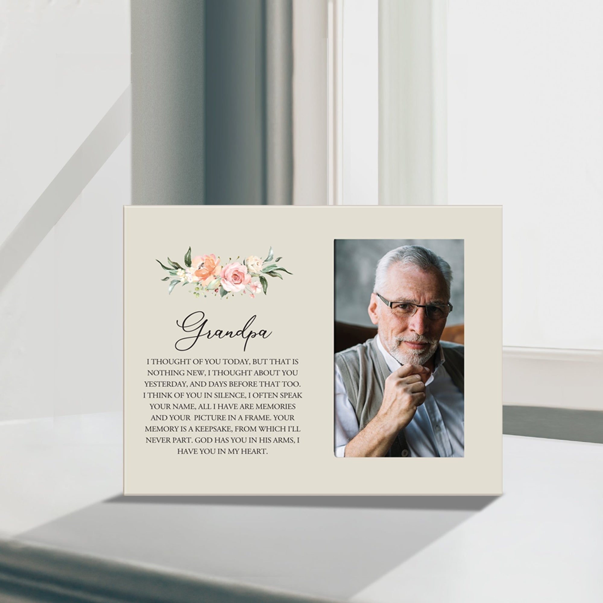 Sentimental Human Memorial Photo Frame Gift Bereavement Gift Idea - Grandpa I thought of you - LifeSong Milestones