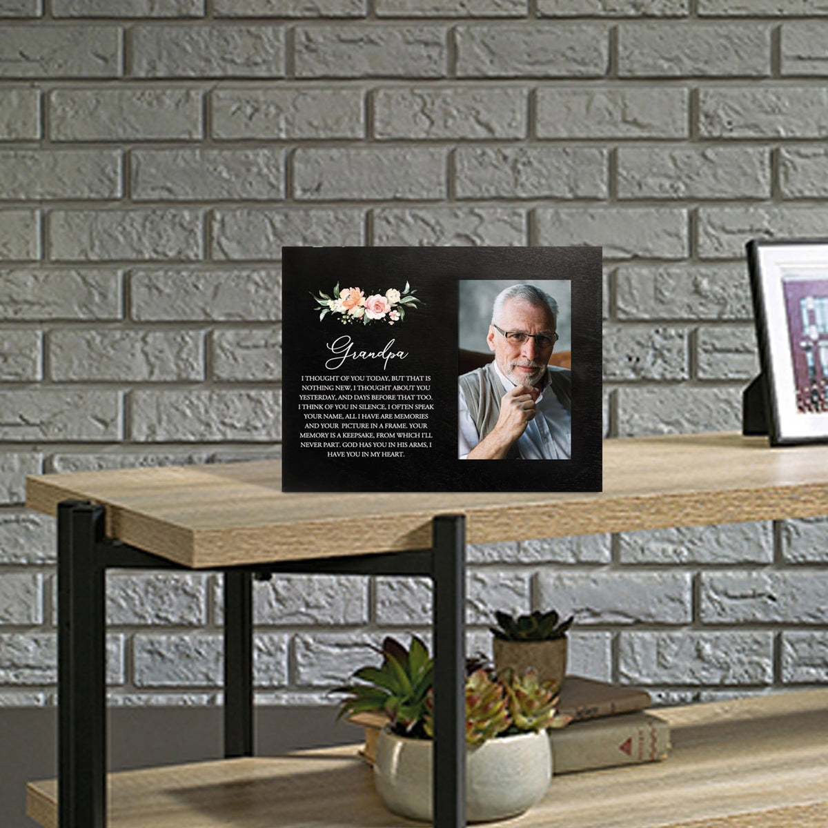 Sentimental Human Memorial Photo Frame Gift Bereavement Gift Idea - Grandpa I thought of you - LifeSong Milestones