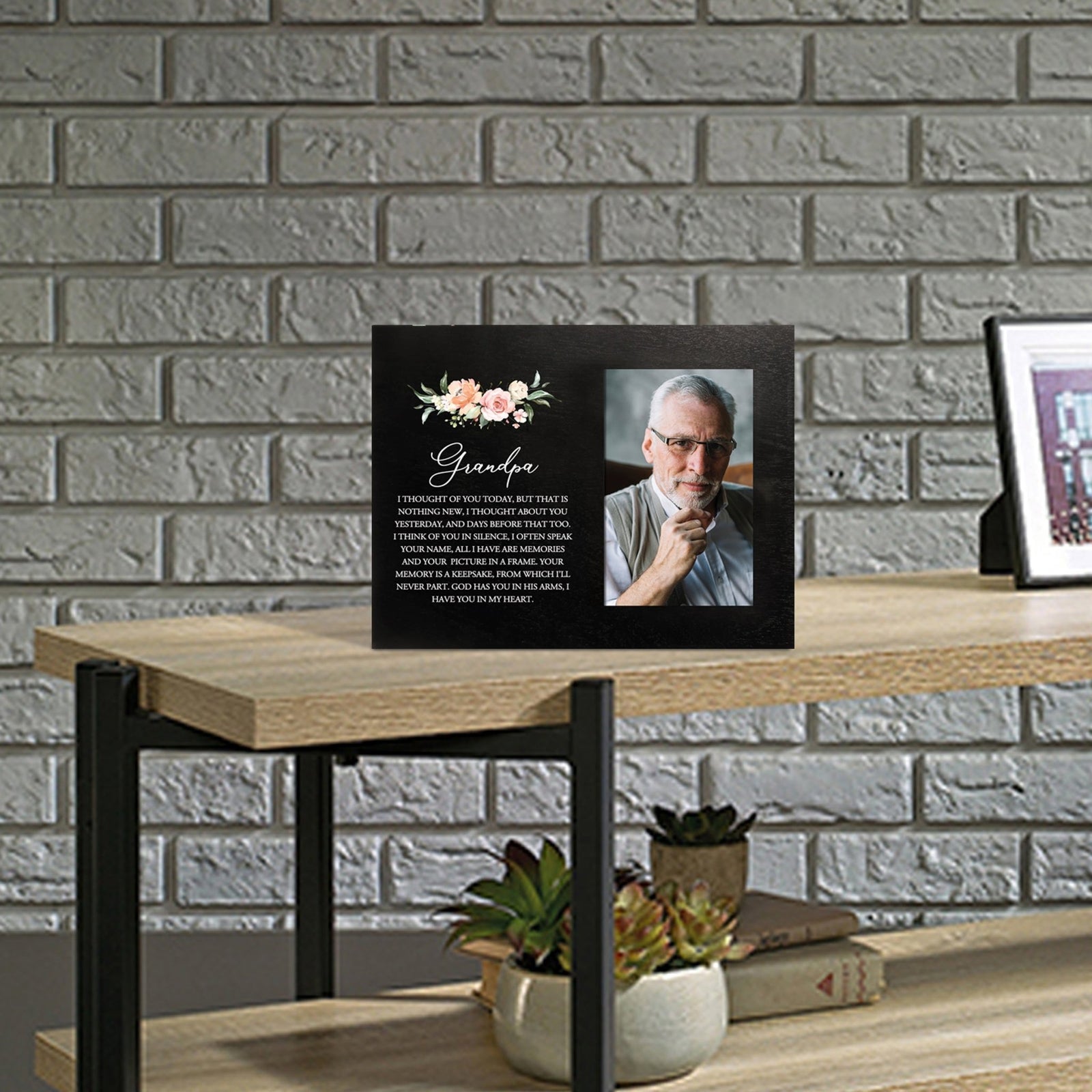 Sentimental Human Memorial Photo Frame Gift Bereavement Gift Idea - Grandpa I thought of you - LifeSong Milestones