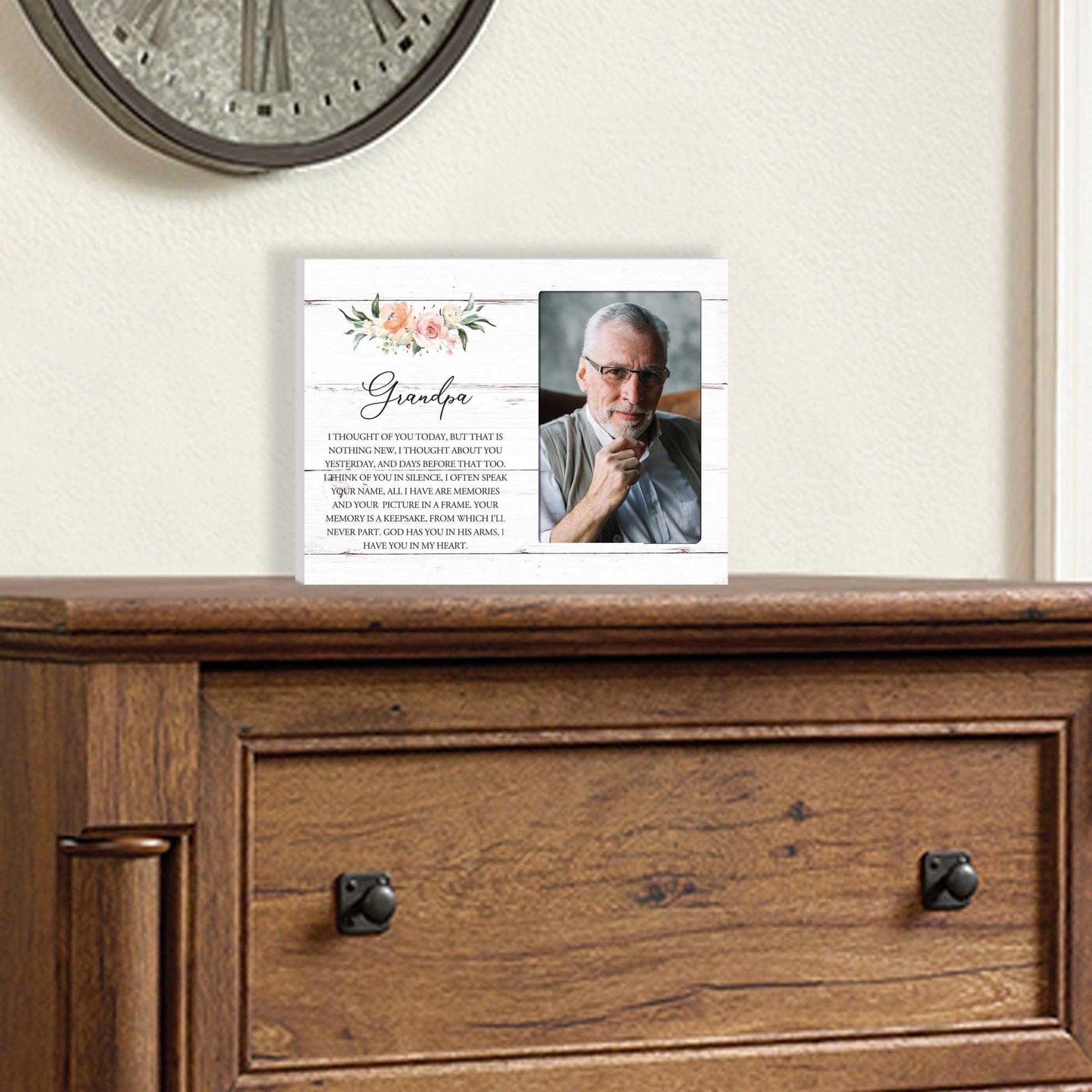 Sentimental Human Memorial Photo Frame Gift Bereavement Gift Idea - Grandpa I thought of you - LifeSong Milestones