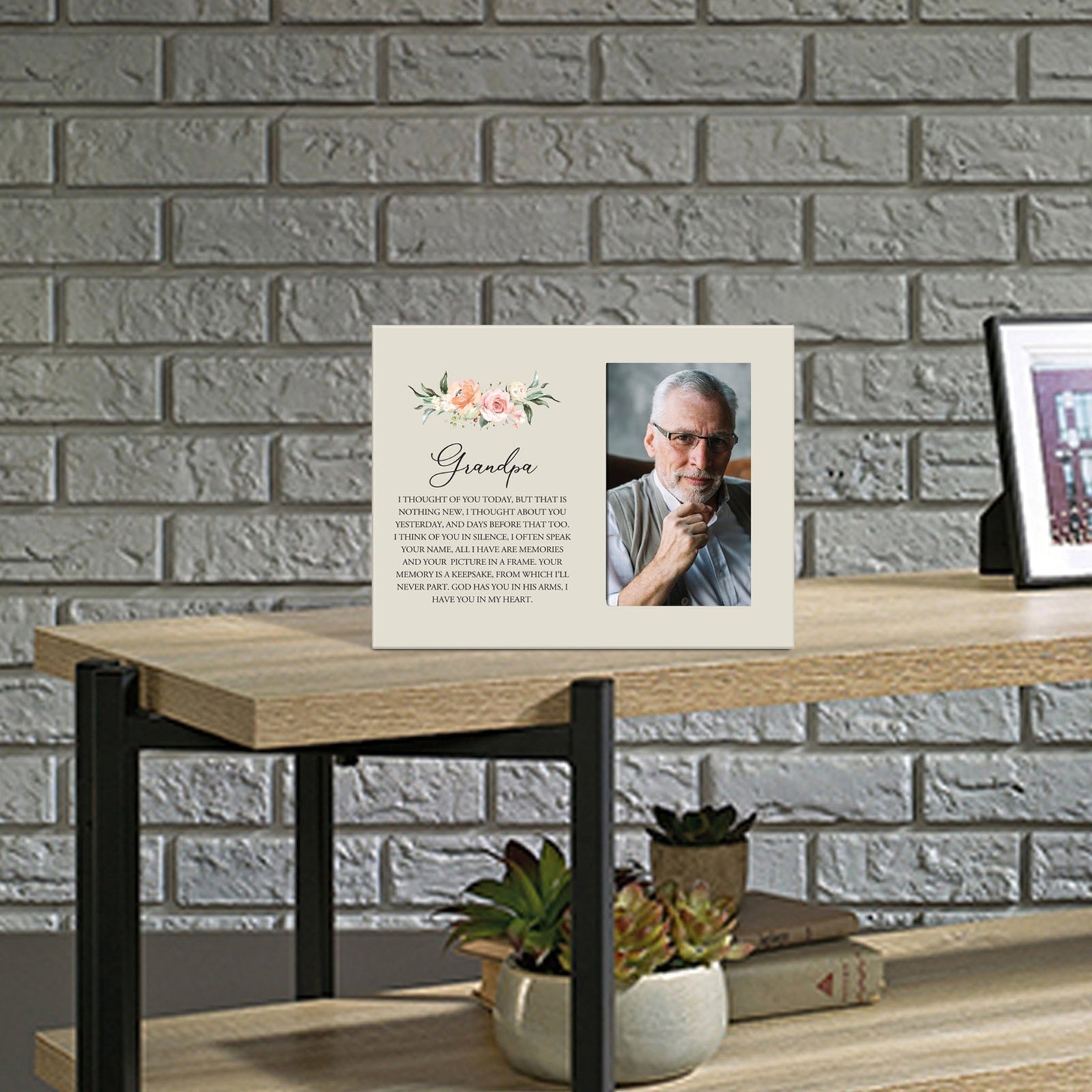 Sentimental Human Memorial Photo Frame Gift Bereavement Gift Idea - Grandpa I thought of you - LifeSong Milestones