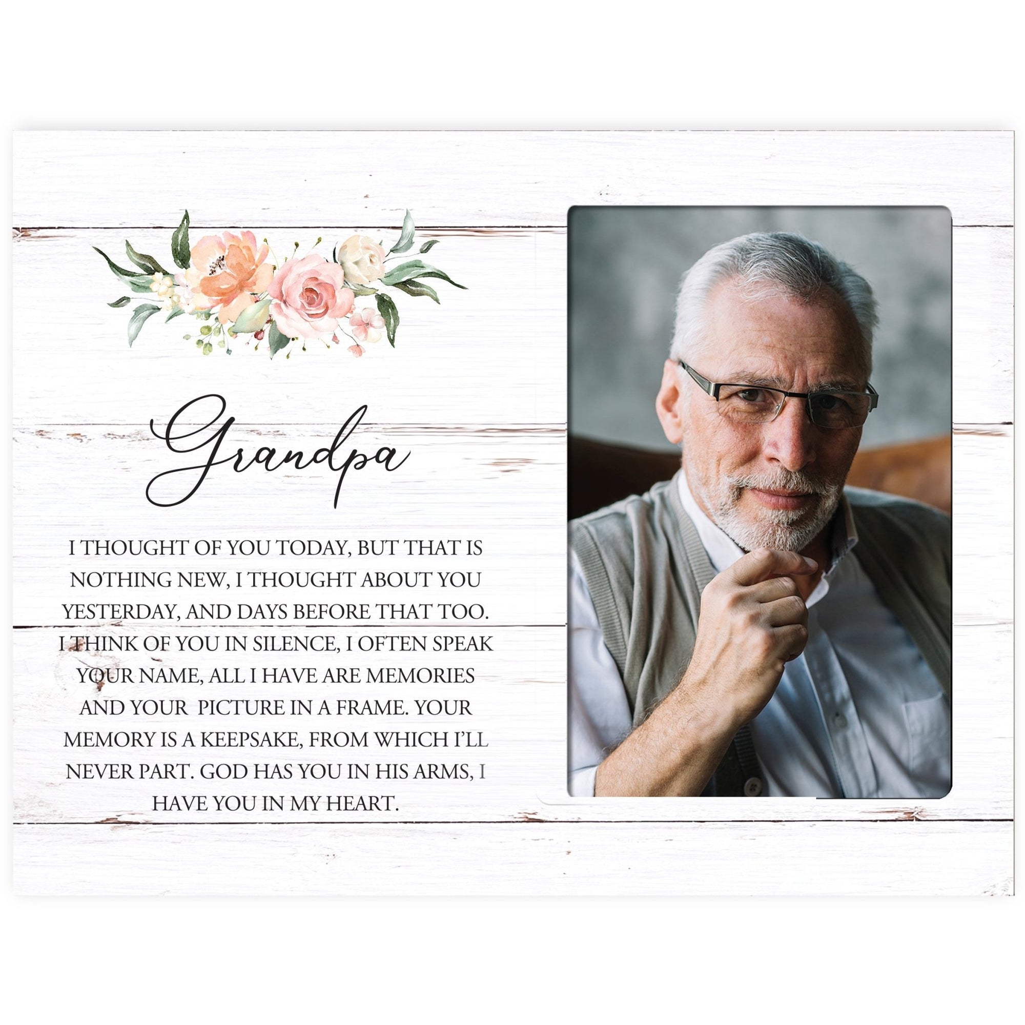 Sentimental Human Memorial Photo Frame Gift Bereavement Gift Idea - Grandpa I thought of you - LifeSong Milestones