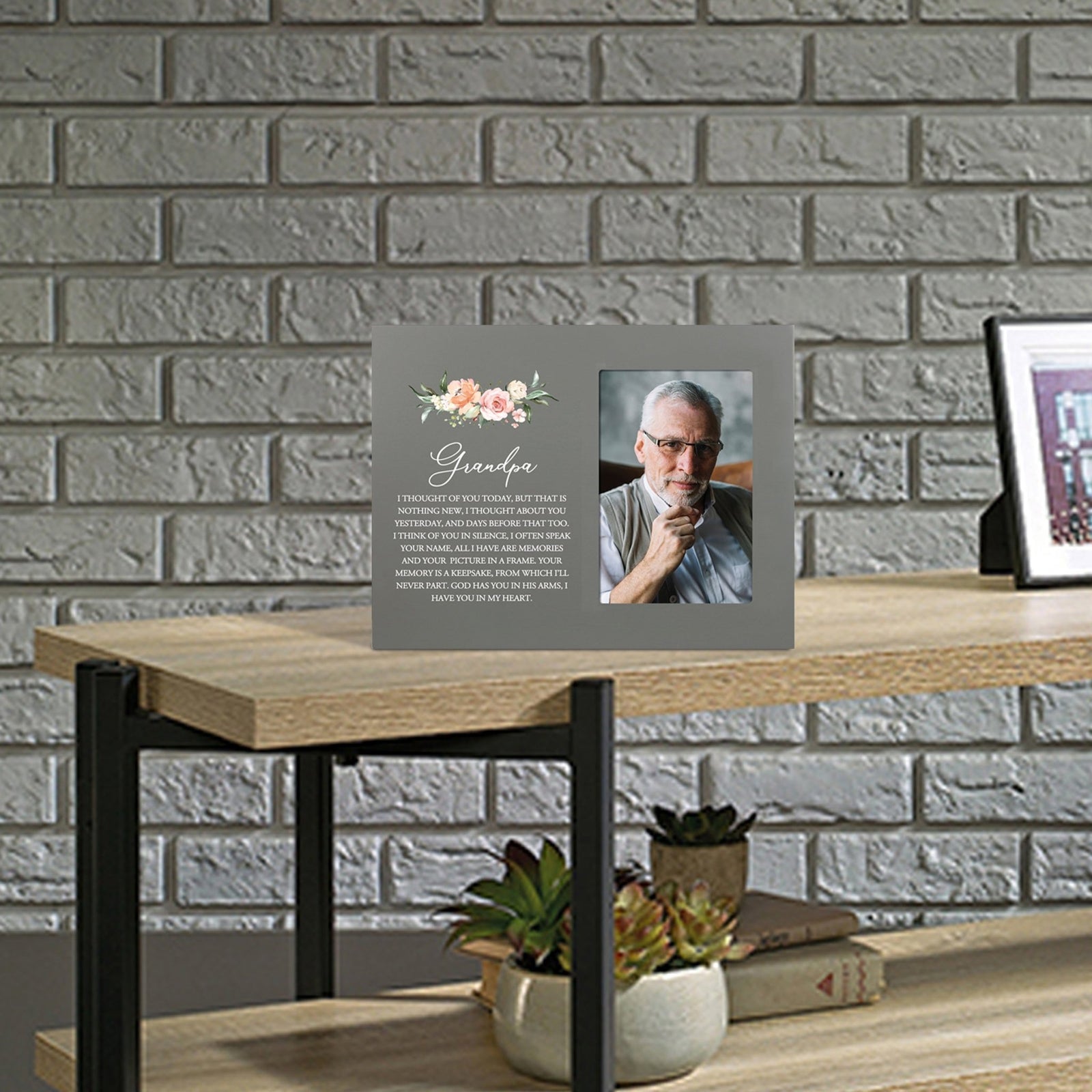 Sentimental Human Memorial Photo Frame Gift Bereavement Gift Idea - Grandpa I thought of you - LifeSong Milestones