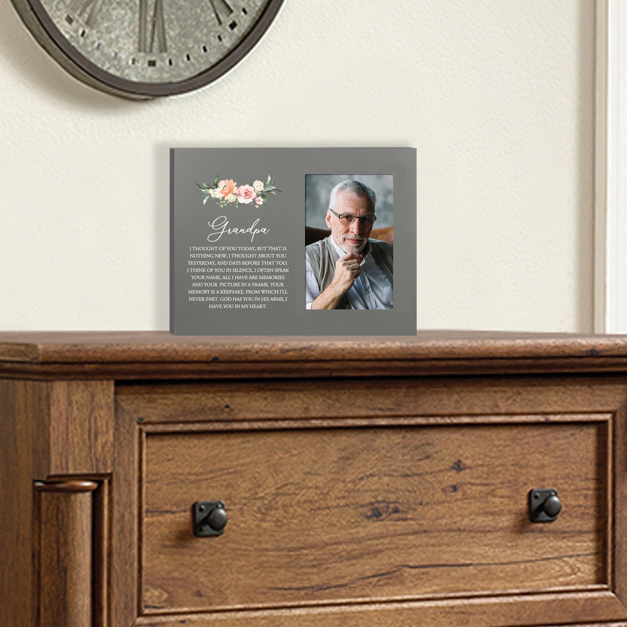 Sentimental Human Memorial Photo Frame Gift Bereavement Gift Idea - Grandpa I thought of you - LifeSong Milestones