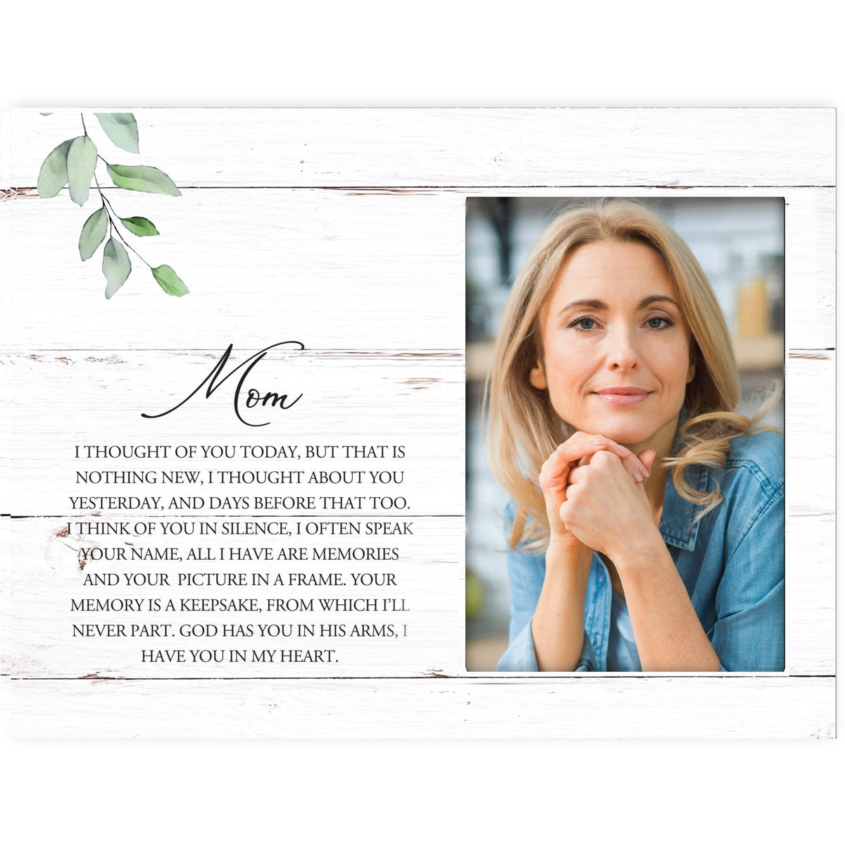 Sentimental Human Memorial Photo Frame Gift Bereavement Gift Idea - Mom I thought of you - LifeSong Milestones