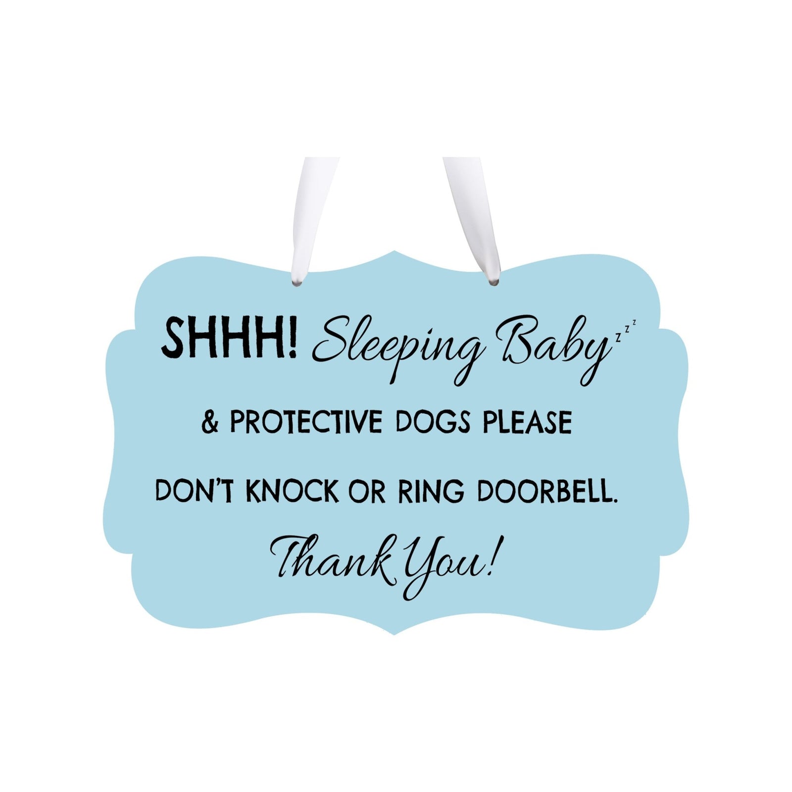 Shaped Rope Sign for Front Door Design 2 - Sleeping Baby - LifeSong Milestones