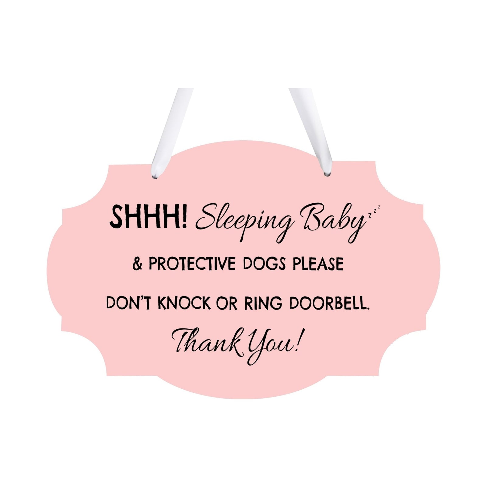 Shaped Rope Sign for Front Door Design 3 - Sleeping Baby - LifeSong Milestones