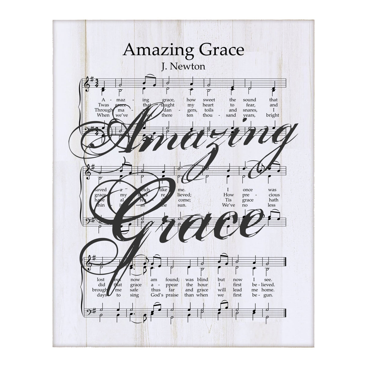Sheet Music Wall Art Decor Plaque 12x15 - Amazing Grace - LifeSong Milestones