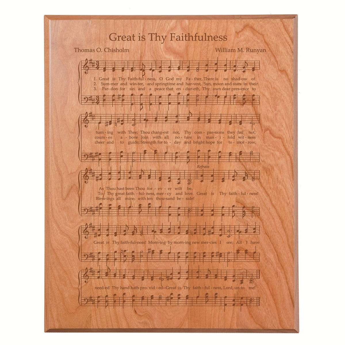 Sheet Music Wall Art Decor Plaque 12x15 - Great Is Thy Faithfulness - LifeSong Milestones