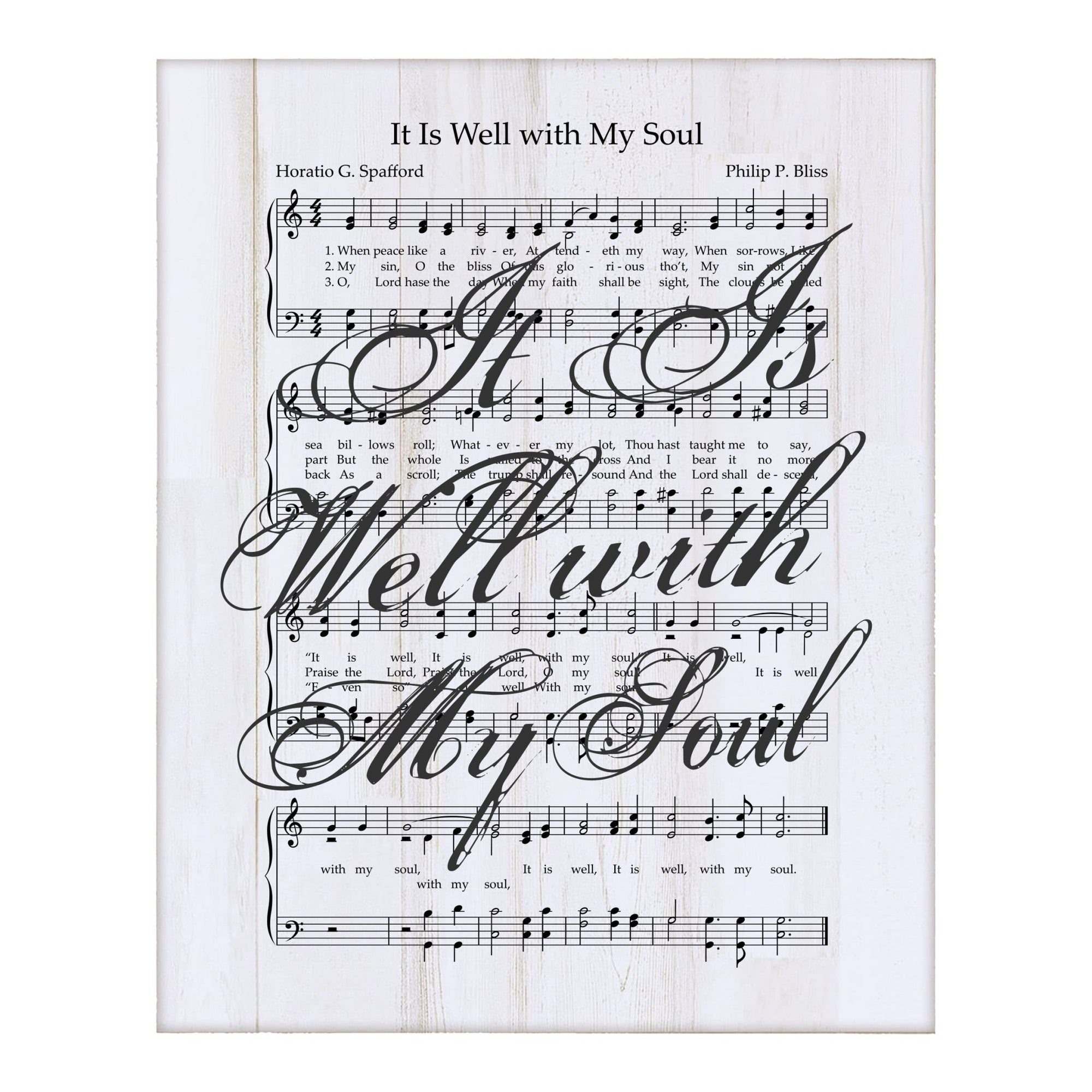Sheet Music Wall Art Decor Plaque 12x15 - It Is Well With My Soul - LifeSong Milestones