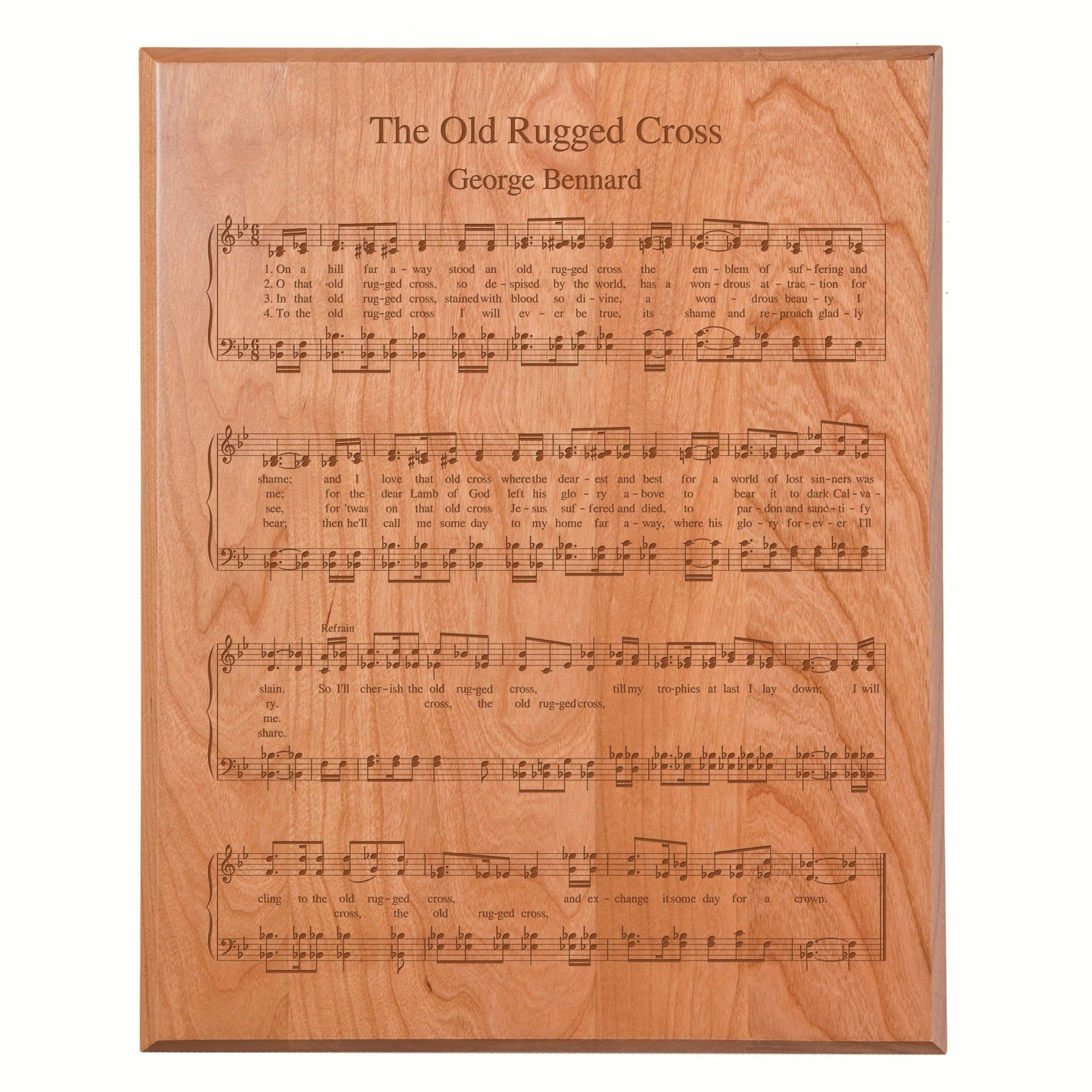 Sheet Music Wall Art Decor Plaque 12x15 - Old Rugged Cross - LifeSong Milestones