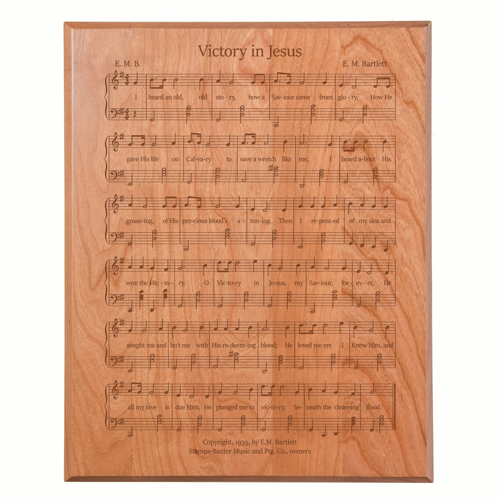 Sheet Music Wall Art Decor Plaque 12x15 - Victory In Jesus - LifeSong Milestones