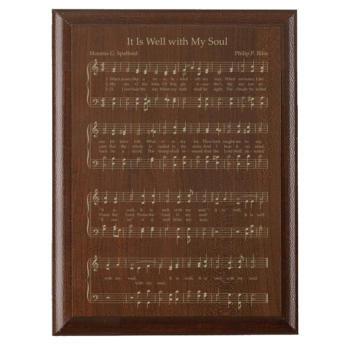Sheet Music Wall Art Decor Plaque 9x12 - It Is Well With My Soul - LifeSong Milestones