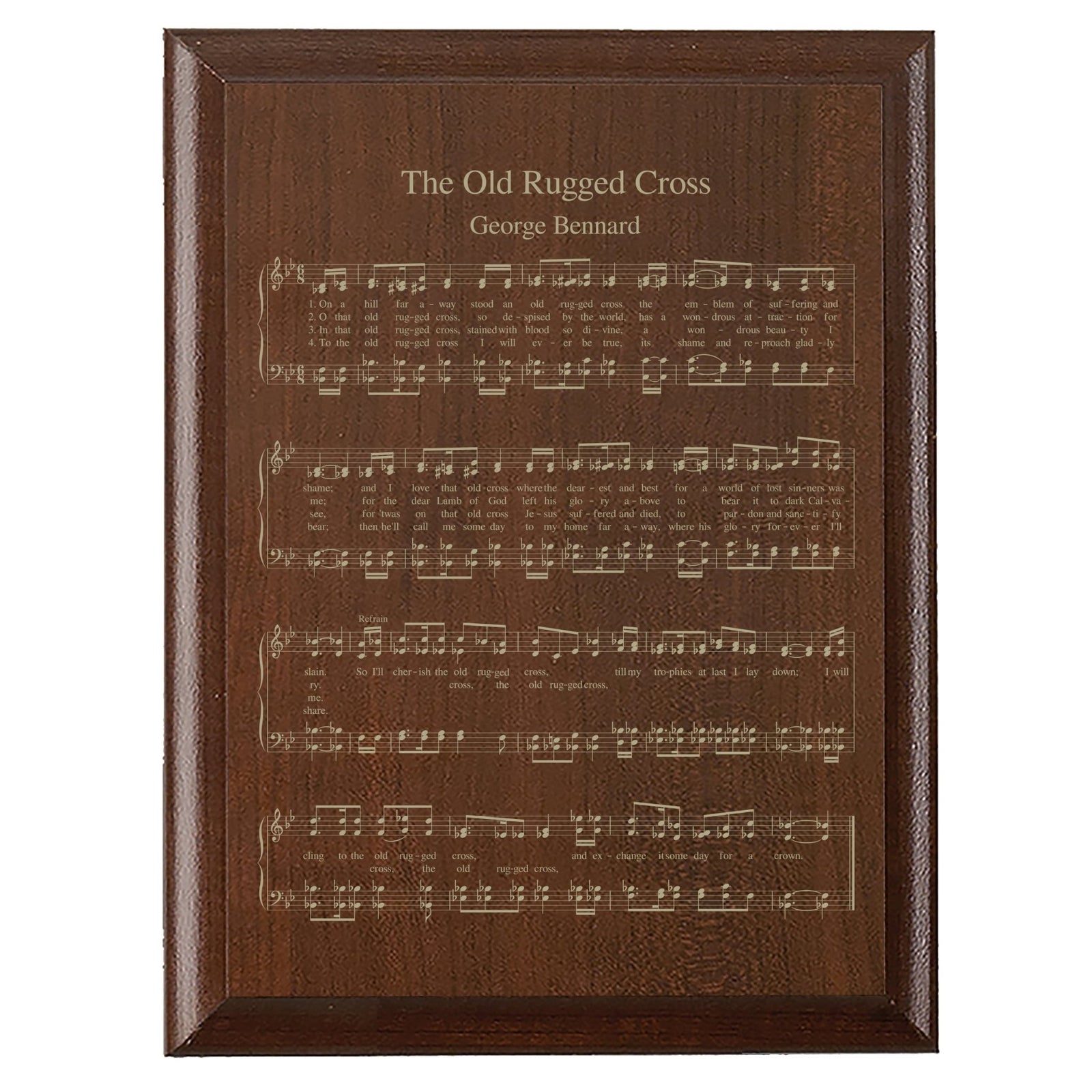 Sheet Music Wall Art Decor Plaque 9x12 - Old Rugged Cross - LifeSong Milestones