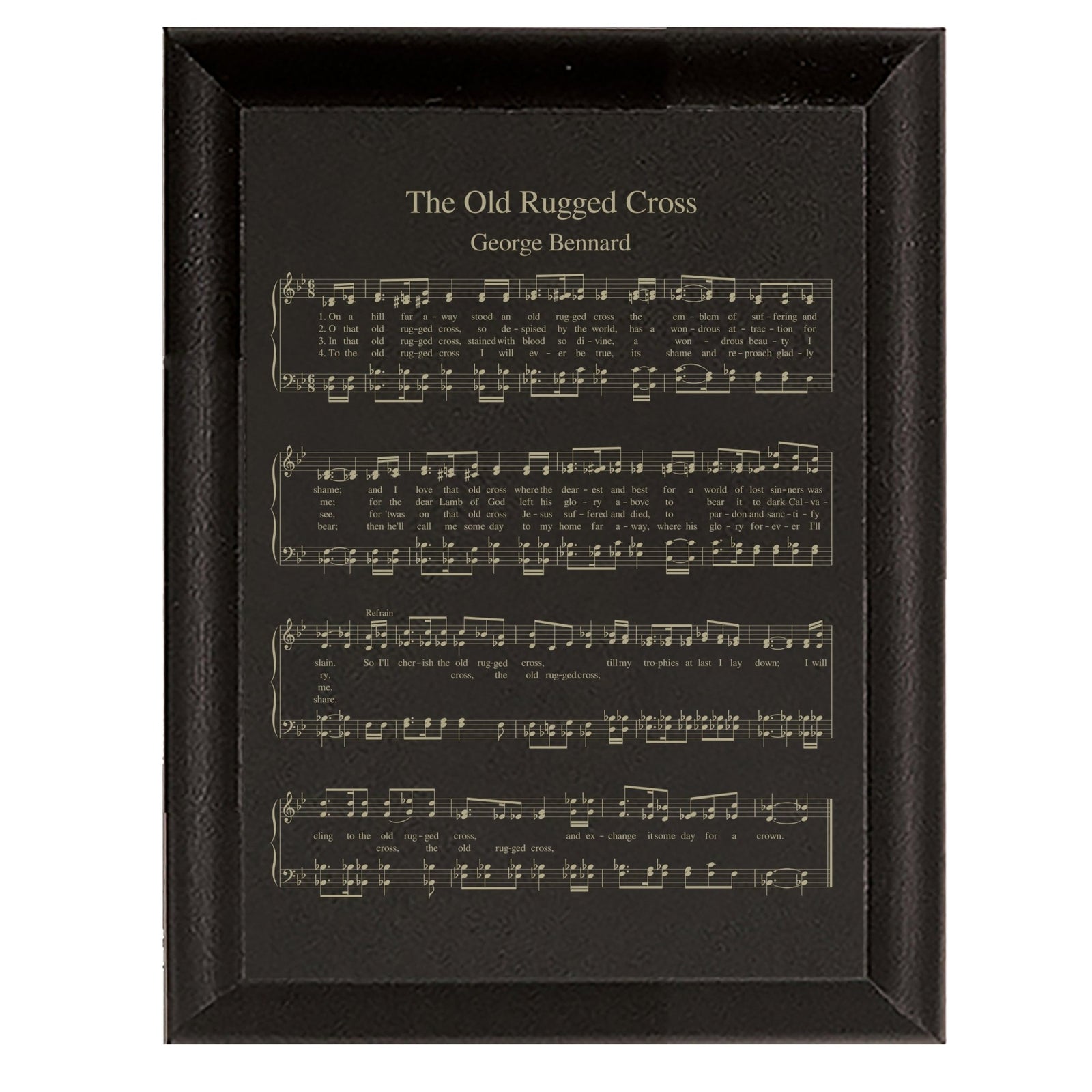 Sheet Music Wall Art Decor Plaque 9x12 - Old Rugged Cross - LifeSong Milestones