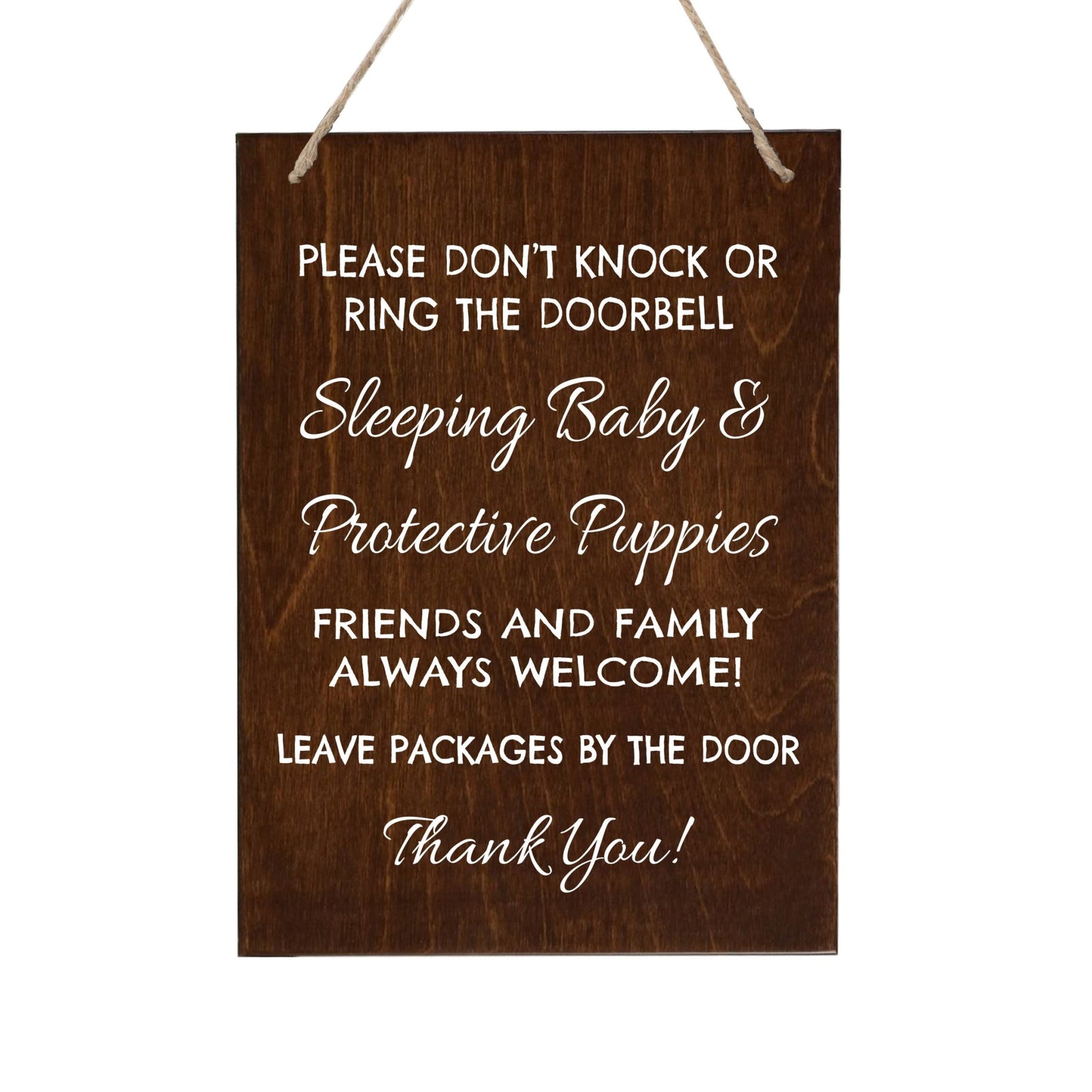 Sleeping Baby Rope Sign for Front Door - Friends and Family - LifeSong Milestones