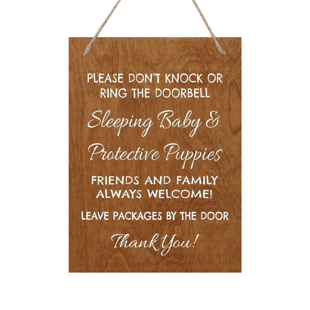 Sleeping Baby Rope Sign for Front Door - Friends and Family - LifeSong Milestones