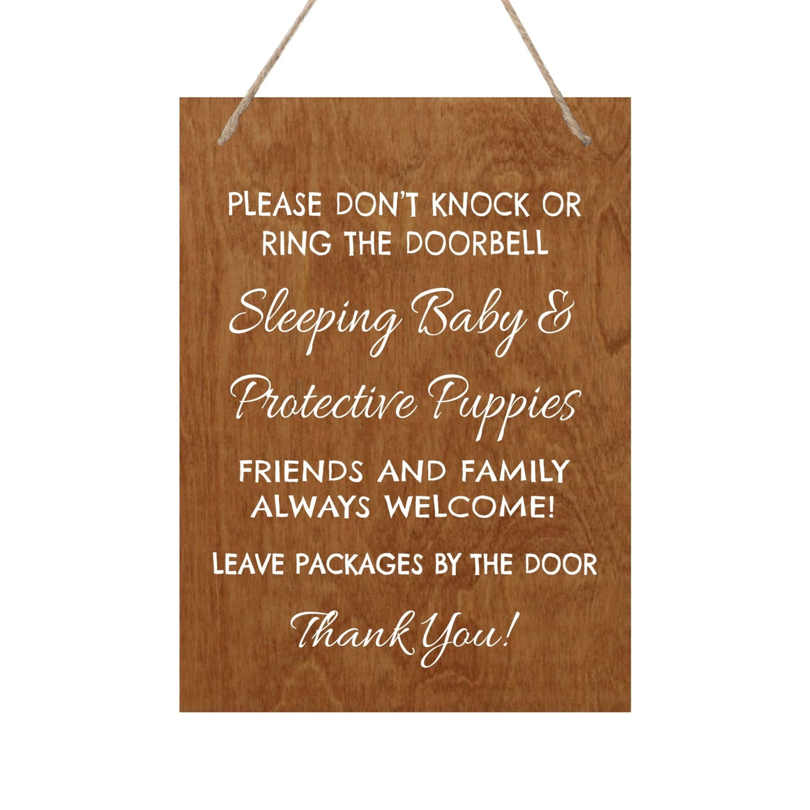 Sleeping Baby Rope Sign for Front Door - Friends and Family - LifeSong Milestones
