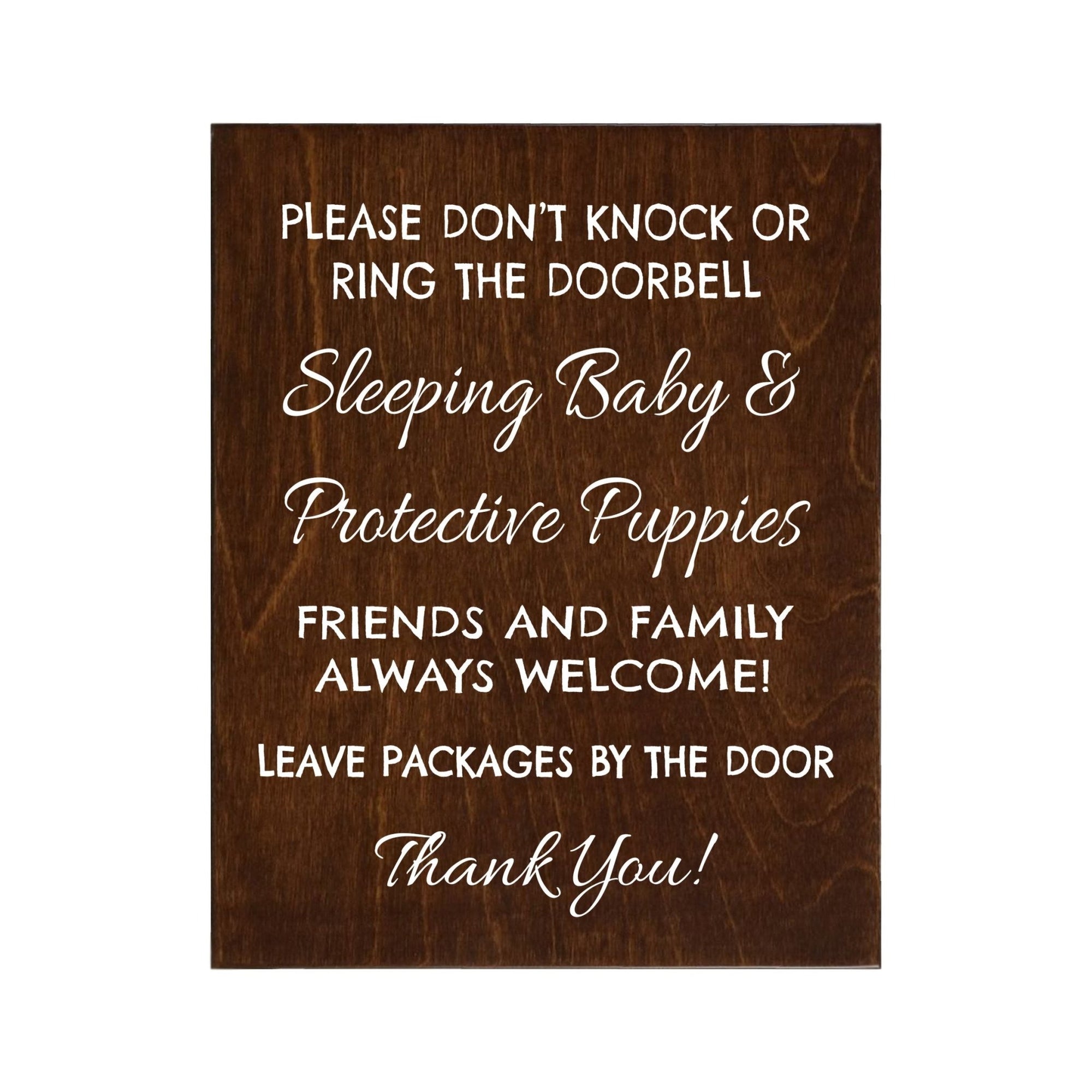 Sleeping Baby Sign for Front Door - Friends and Family - LifeSong Milestones