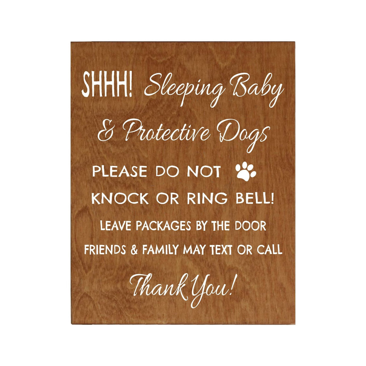 Sleeping Baby Sign for Front Door - SHHH! - LifeSong Milestones
