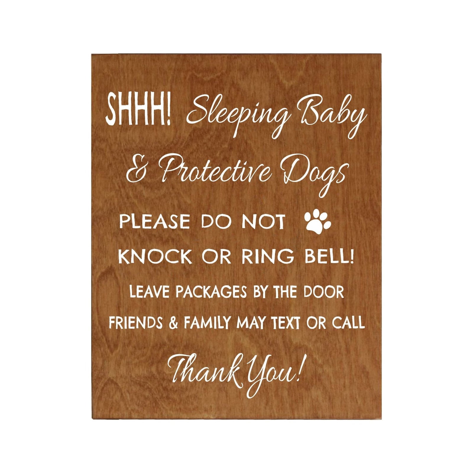 Sleeping Baby Sign for Front Door - SHHH! - LifeSong Milestones