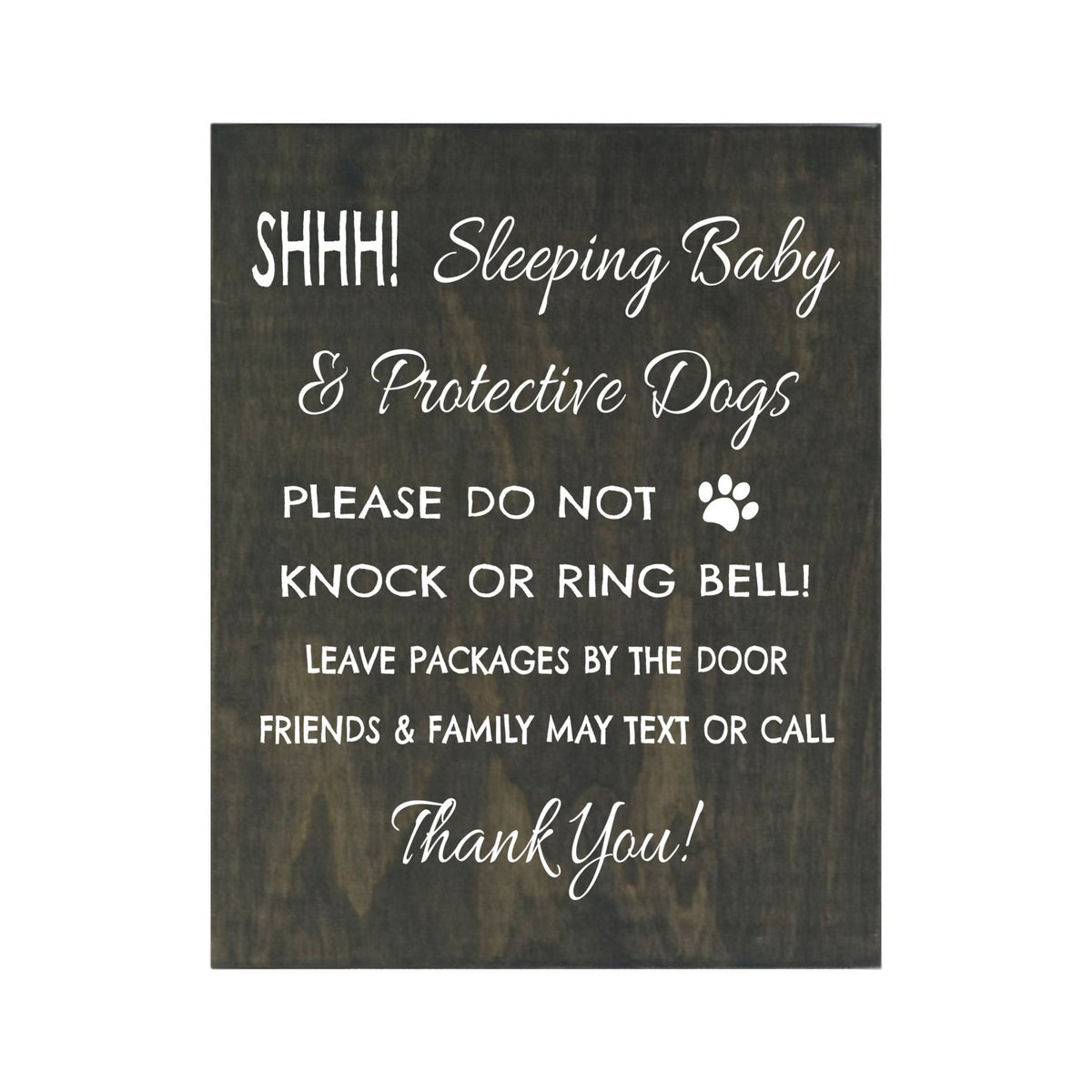 Sleeping Baby Sign for Front Door - SHHH! - LifeSong Milestones