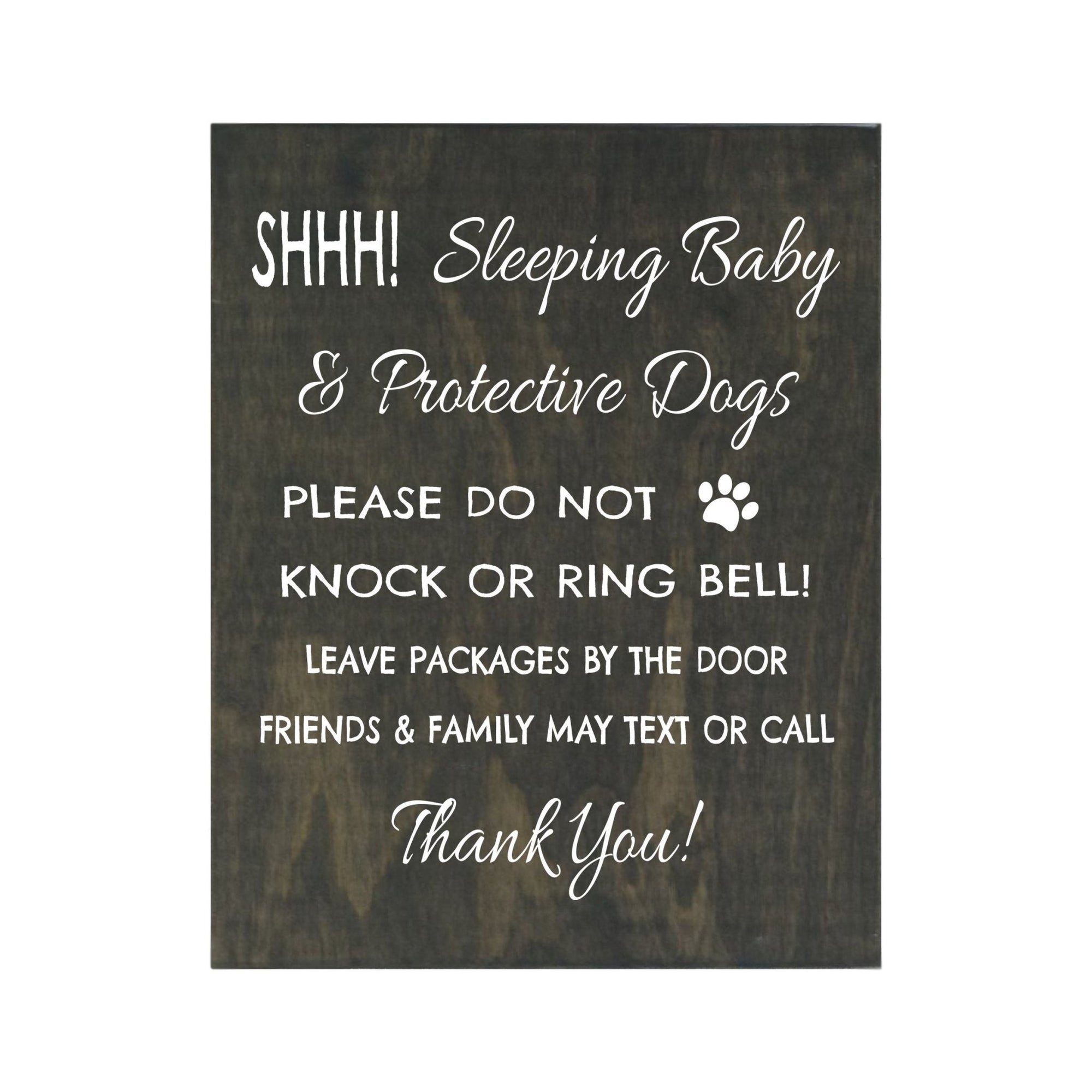 Sleeping Baby Sign for Front Door - SHHH! - LifeSong Milestones