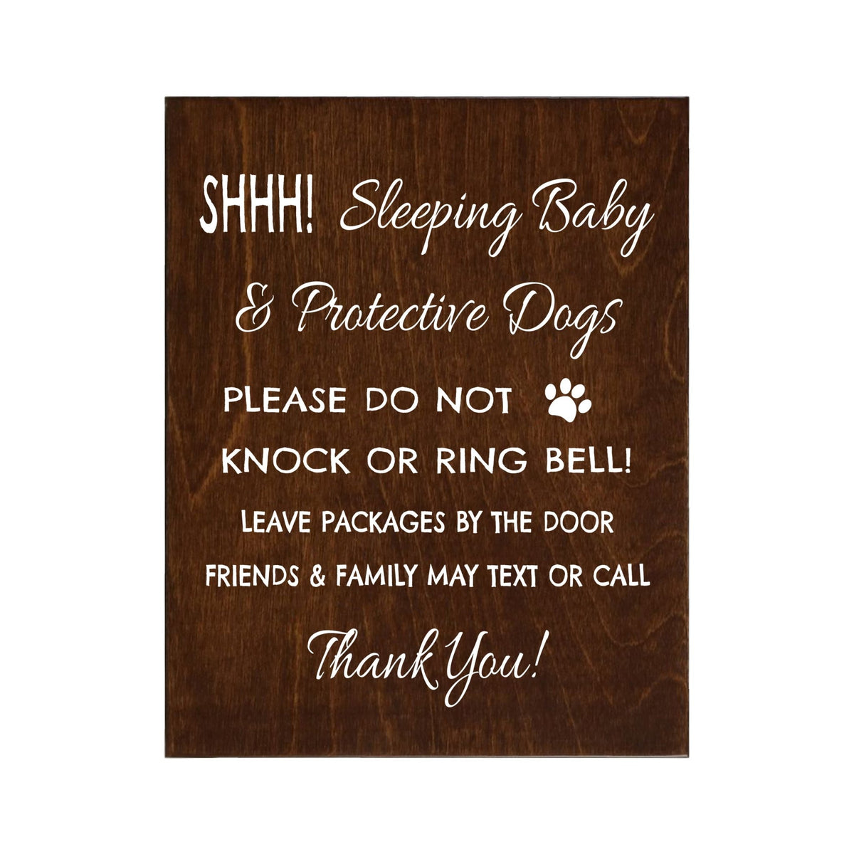 Sleeping Baby Sign for Front Door - SHHH! - LifeSong Milestones