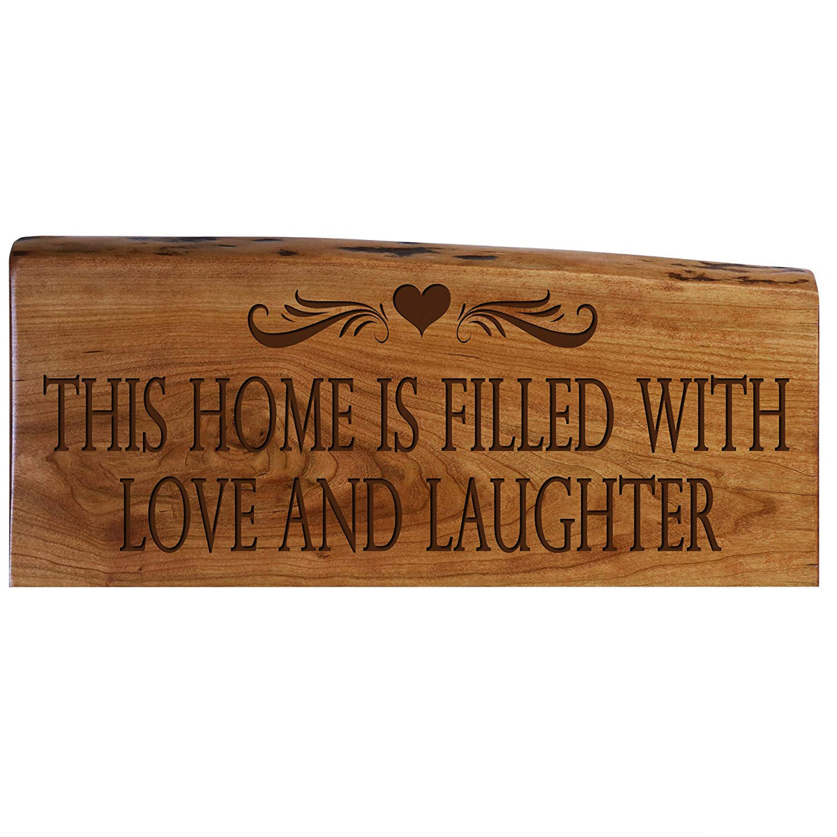 Solid Cherry Live Edge Wood Love Wall Plaque Family Gift Ideas - LifeSong Milestones