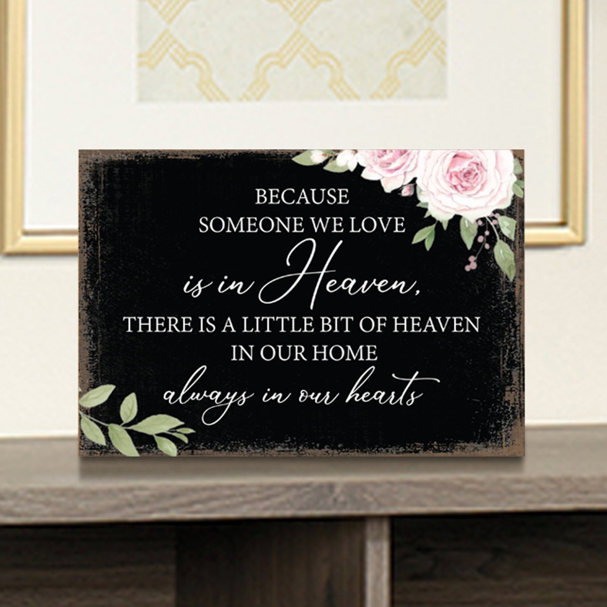 Someone We Love Wooden Floral 5.5x8 Inches Memorial Art Sign Table Top and shelf decor For Home Décor - LifeSong Milestones