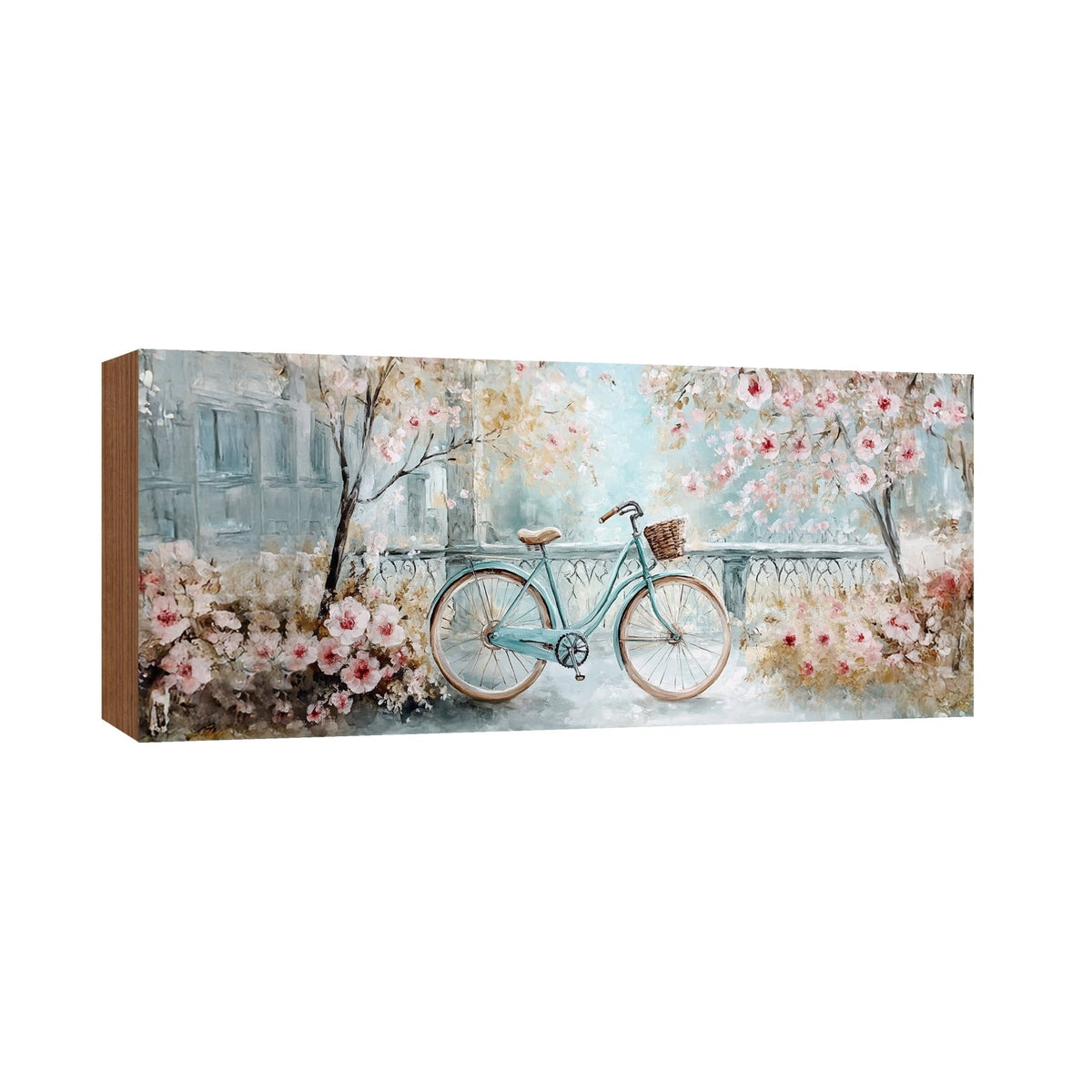 Spring Bike Shelf Sitter - Rustic Wooden Home Décor for Farmhouse & Seasonal Display - LifeSong Milestones